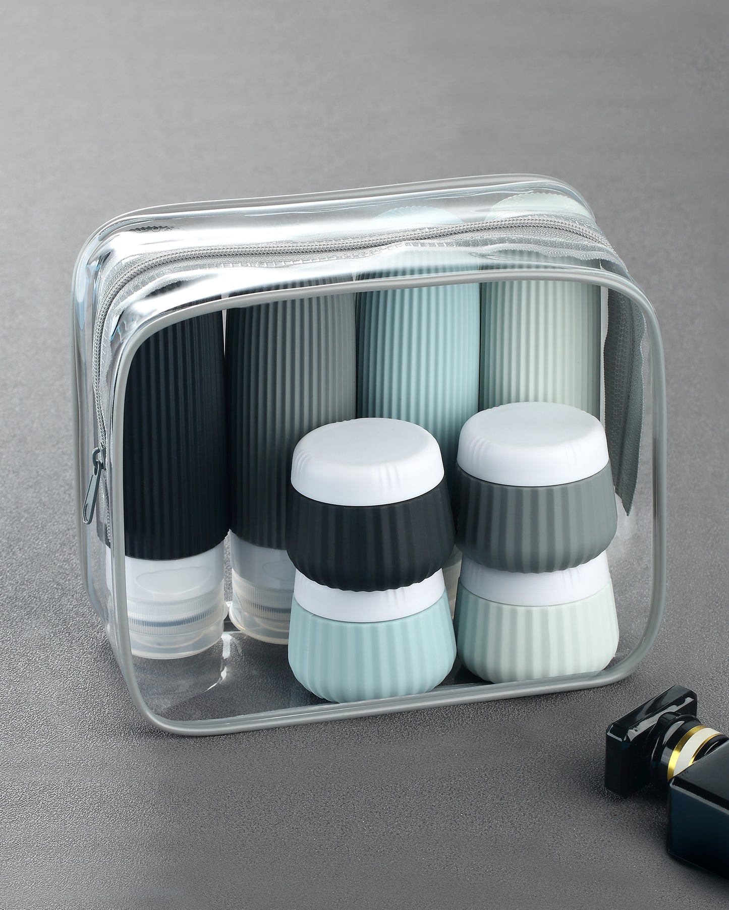Micebay Travel Bottles - 8 Pack, TSA Approved Travel Size Toiletries, Leak Proof Silicone Squeezable Containers in Clear Bag
