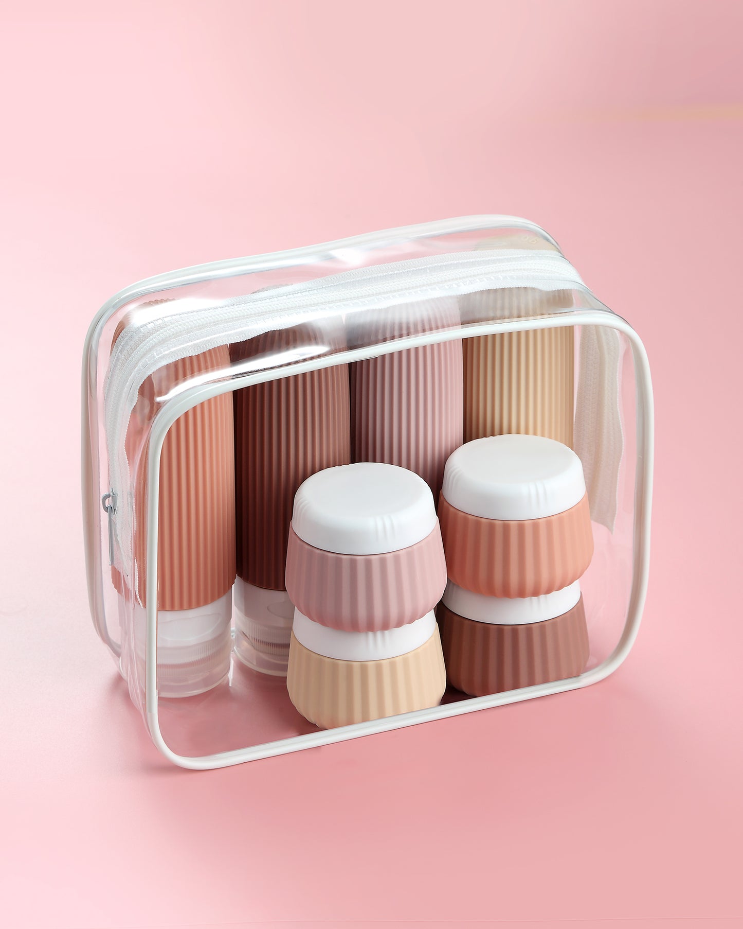 Micebay Travel Bottles - 8 Pack, TSA Approved 3 oz Travel Containers for Toiletries, Clear Bag, Leak Proof Silicone Squeezable Essentials Jars