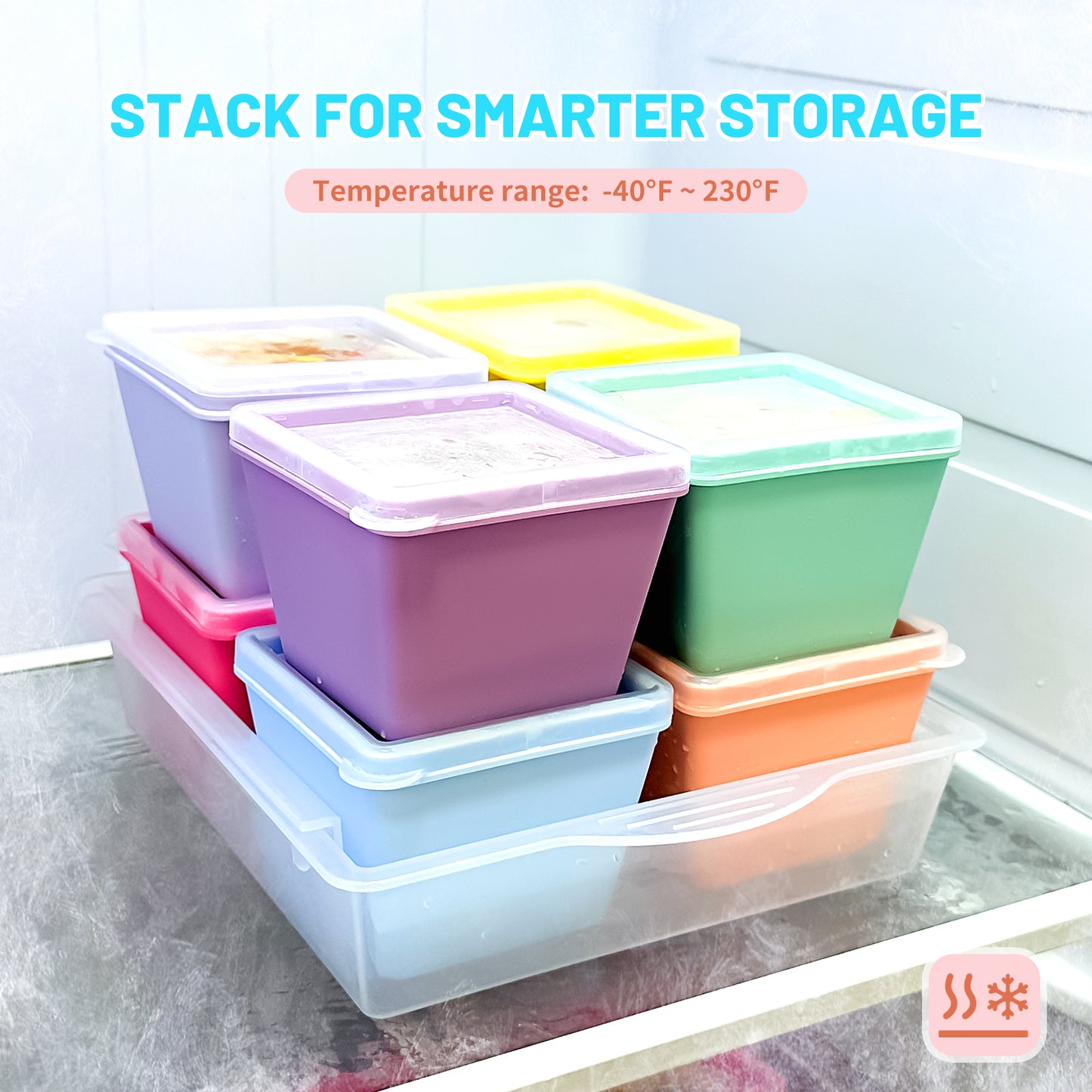 Micebay BPA-Free Silicone Freezer Molds with Base, Individual 8-Pack 1-Cup Portion Soup Cubes Freezer Tray with Lids for Food Storage, Oven & Dishwasher Safe, Silicone Freezer Containers for Meal Prep