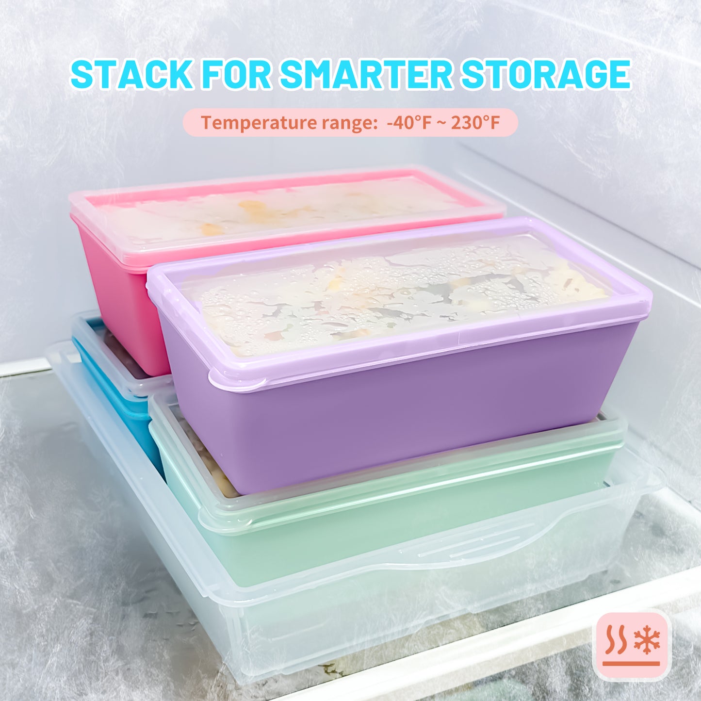 Micebay BPA-Free Silicone Freezer Molds with Base, Individual 4-Pack 2-Cup Portion Soup Cubes Freezer Tray with Lids for Food Storage, Oven & Dishwasher Safe, Silicone Freezer Containers for Meal Prep