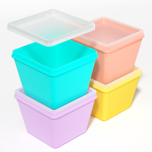 Micebay 1-Cup Silicone Freezer Molds with Lids, Individual 4-Pack Portion Soup Cubes Freezer Trays for Food Storage, Oven & Dishwasher Safe, BPA-Free, Silicone Freezer Containers for Meal Prep