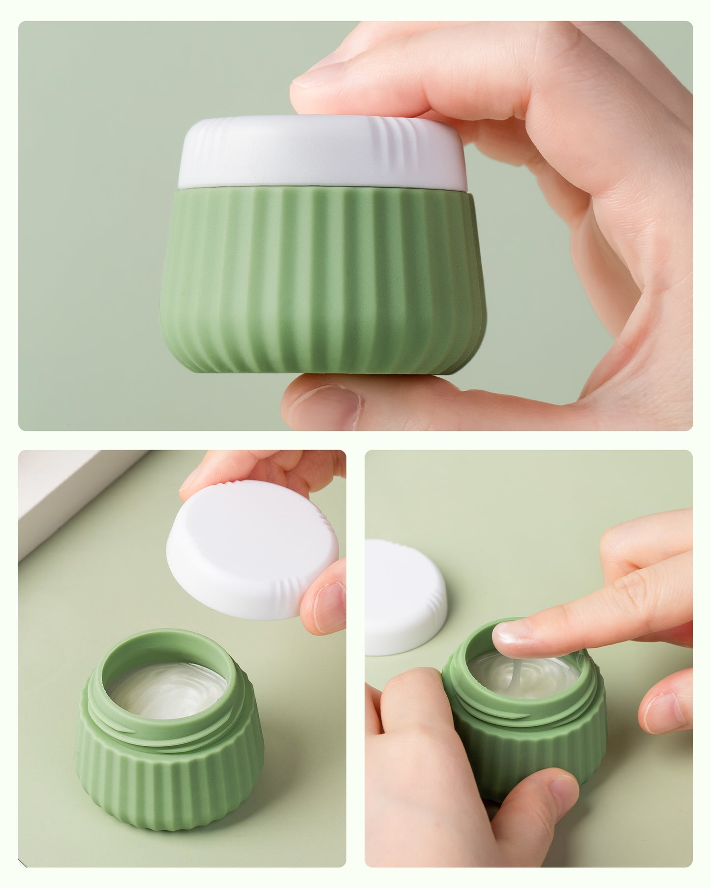 Micebay Travel Containers for Toiletries 4 Pack, TSA Approved Travel Size Toiletries, Portable Size Containers, With Clear Bag Leak Proof Silicone Jars, Essentials Creams Jars Carrying Small Items