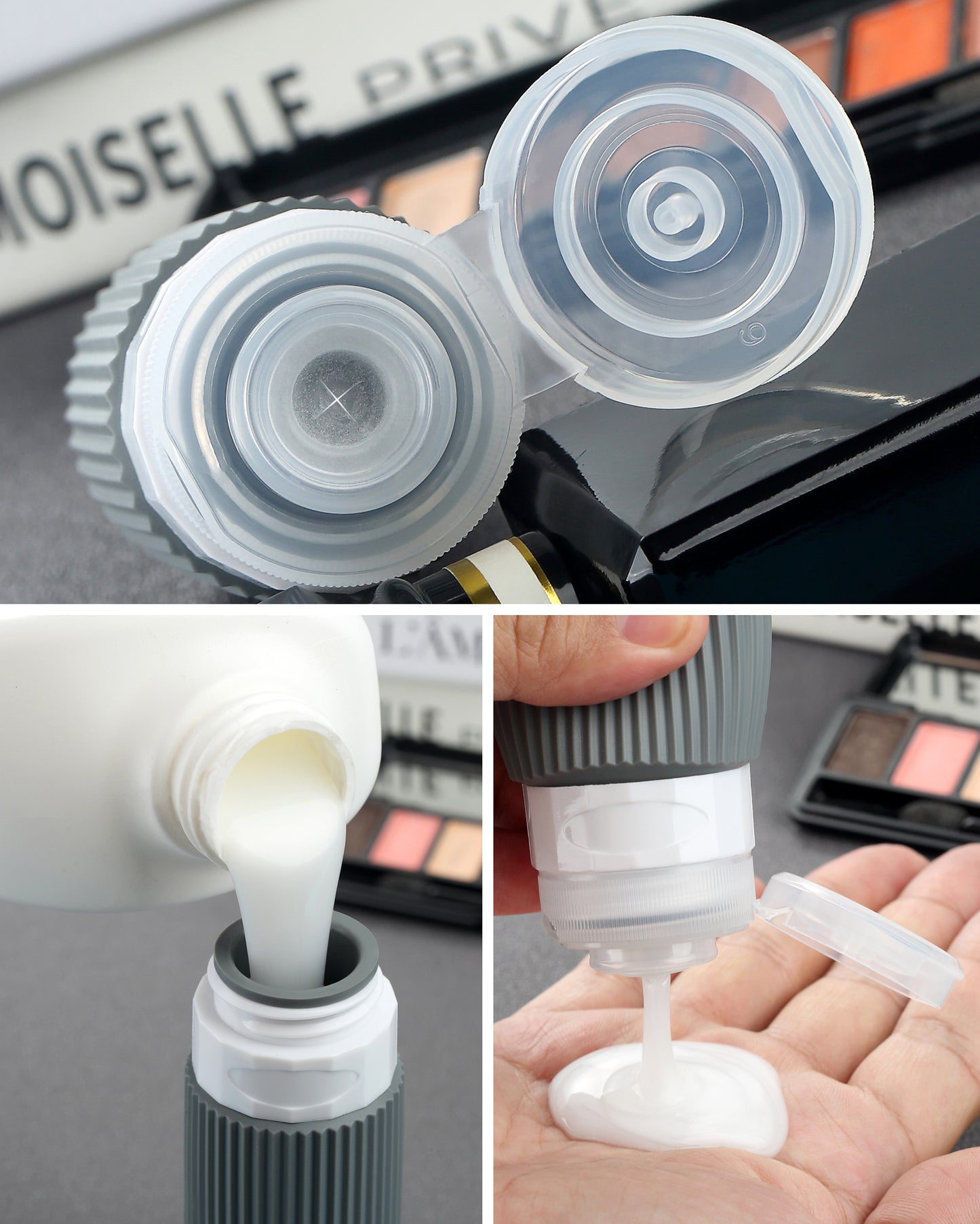 Micebay Travel Bottles - 8 Pack, TSA Approved Travel Size Toiletries, Leak Proof Silicone Squeezable Containers in Clear Bag