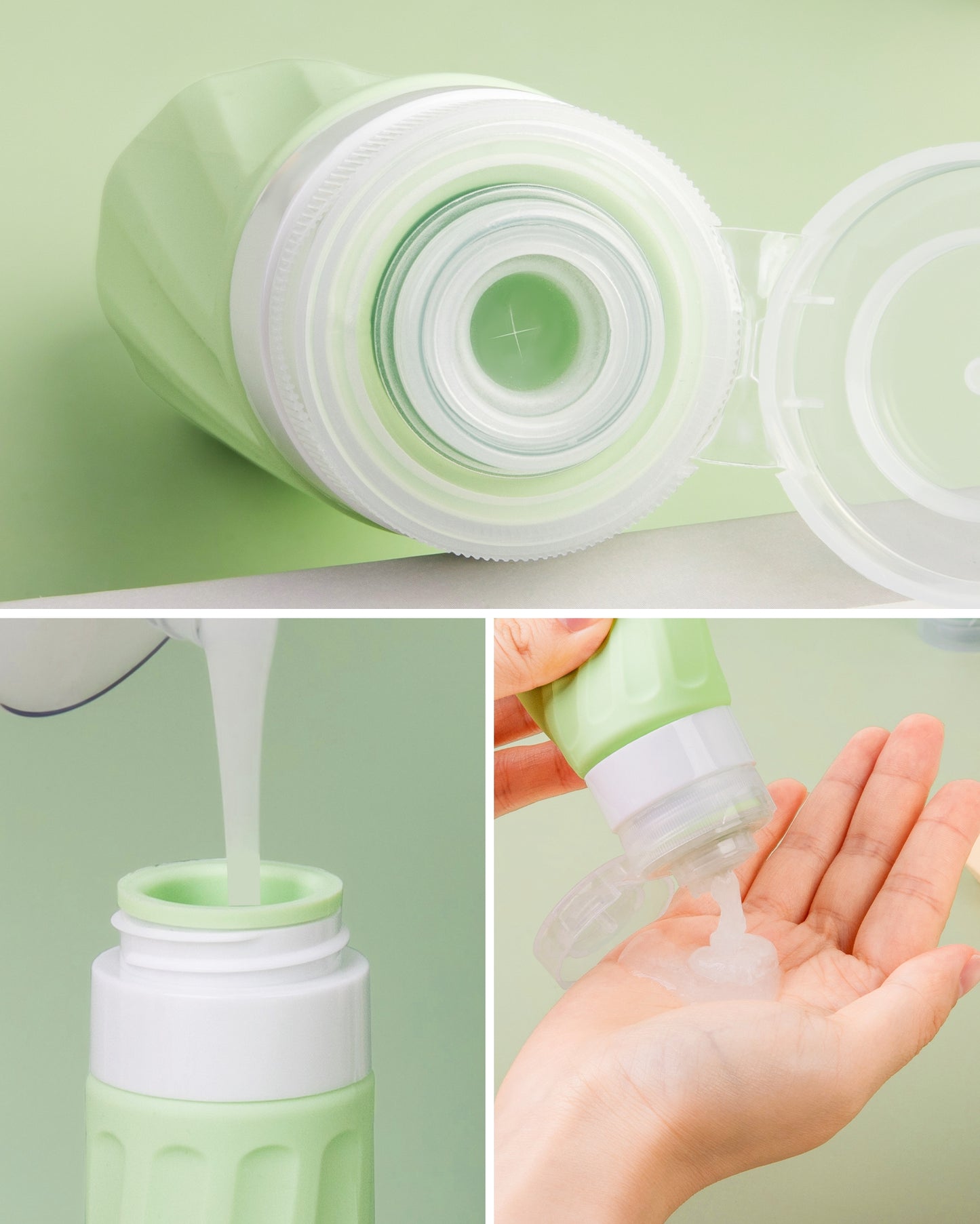 Micebay Travel Bottles for Toiletries 8 Pack, Travel Size Toiletries, Tsa Approved Travel Size Containers 3oz, with Travel Essentials Clear Bag, Leak Proof Silicone Squeezable Creams Jars