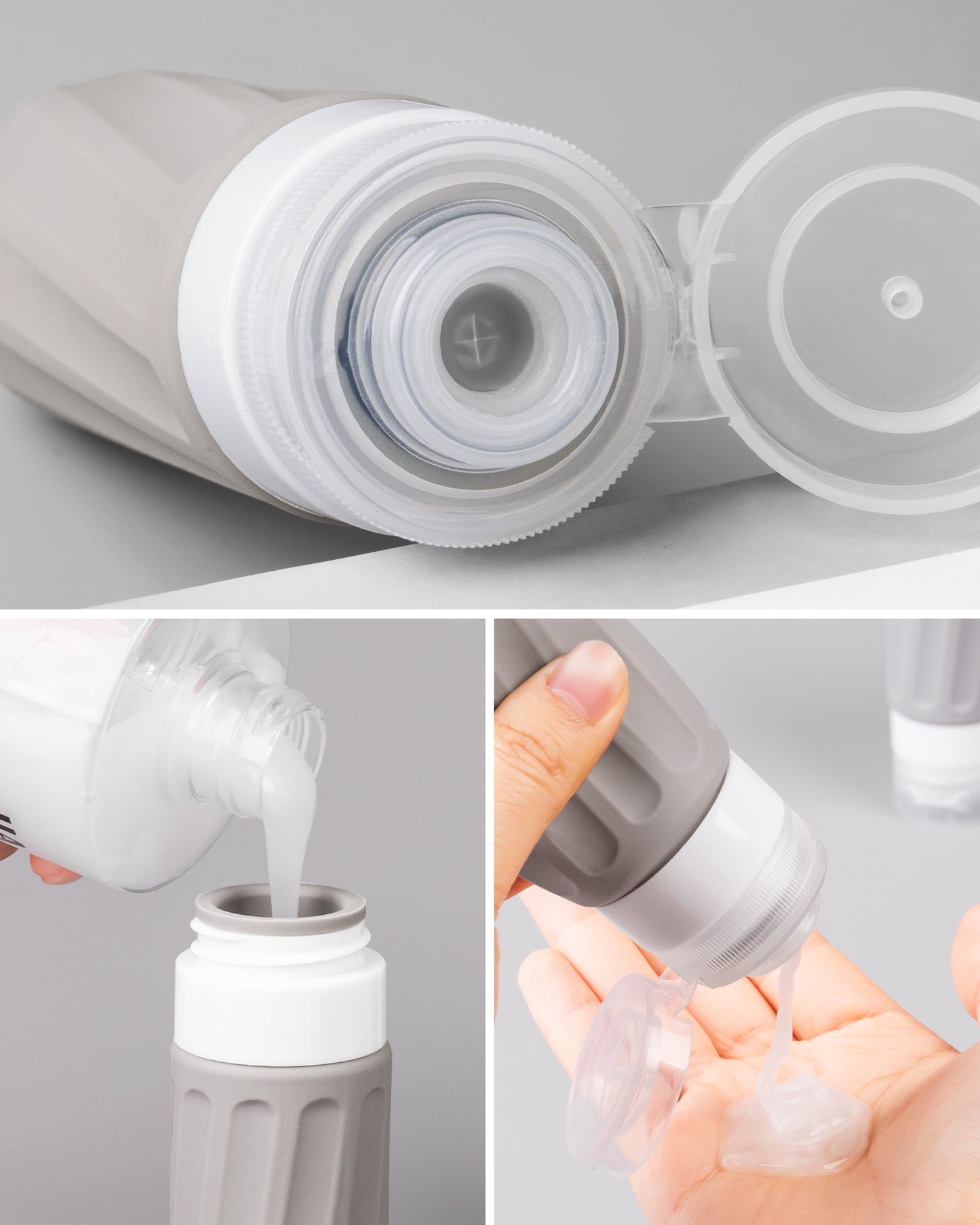 Micebay Travel Bottles for Toiletries 8 Pack, Travel Size Toiletries, Tsa Approved Travel Size Containers 3oz, with Travel Essentials Clear Bag, Leak Proof Silicone Squeezable Creams Jars