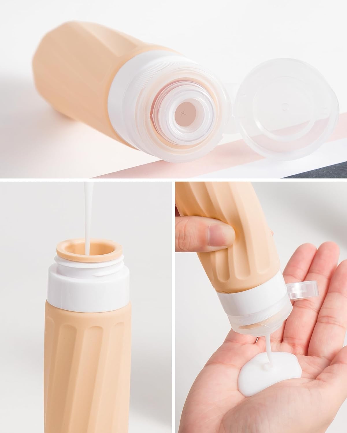 Micebay Travel Bottles for Toiletries 8 Pack, Travel Size Toiletries, Tsa Approved Travel Size Containers 3oz, with Travel Essentials Clear Bag, Leak Proof Silicone Squeezable Creams Jars