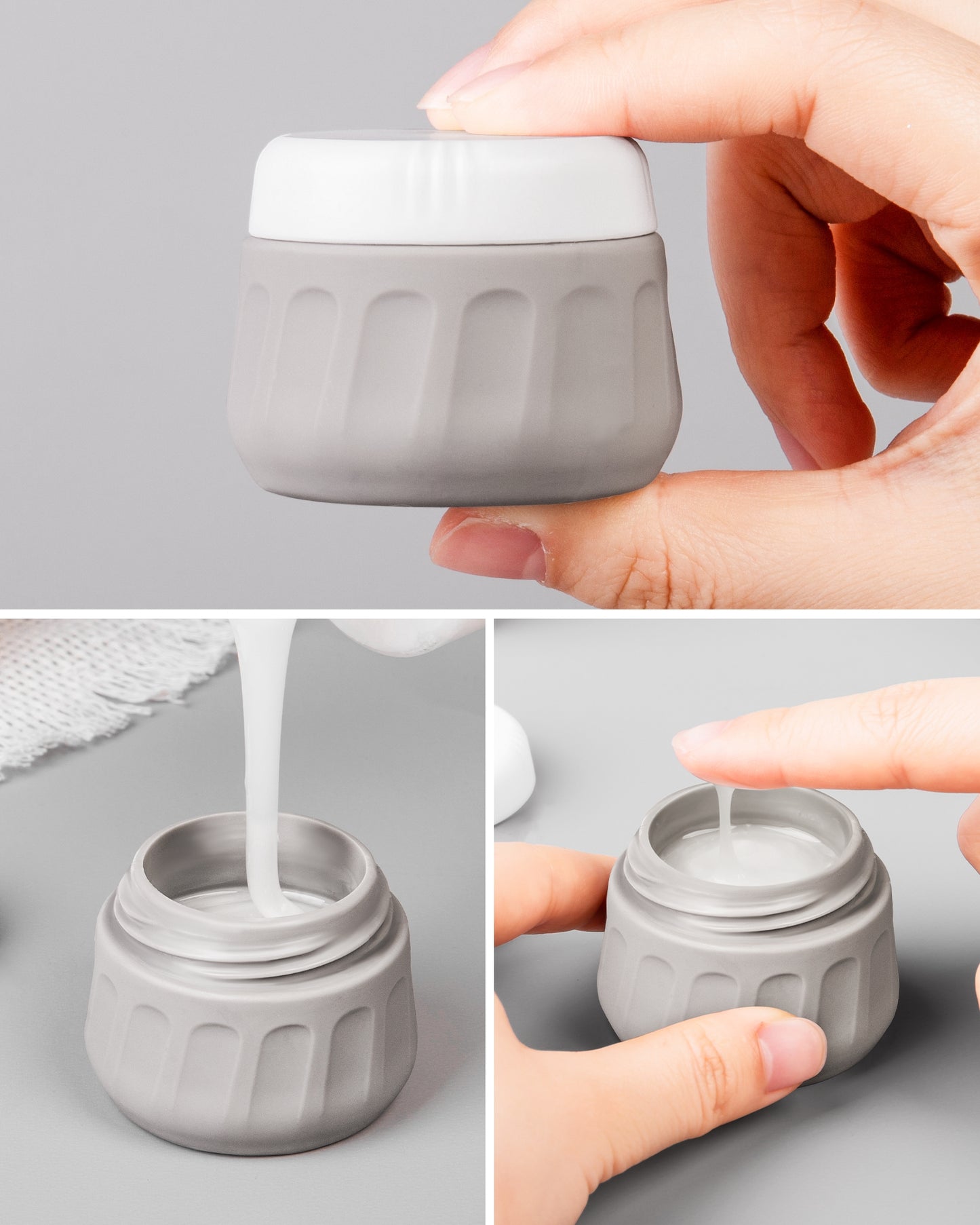Micebay Travel Bottles for Toiletries 8 Pack, Travel Size Toiletries, Tsa Approved Travel Size Containers 3oz, with Travel Essentials Clear Bag, Leak Proof Silicone Squeezable Creams Jars