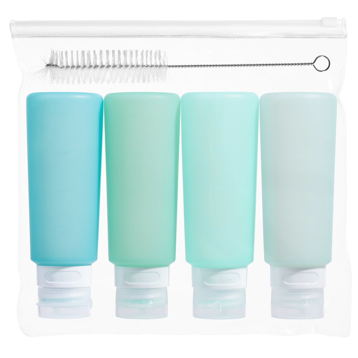 MICEBAY 6 oz Condiment Squeeze Bottles, Leakproof Salad Dressing Container, 4 Pack Silicone Salad Dressing Container to Go with Snack Storage Bag, Sauce Bottles for Lunch Box, Ketchup, Syrup, Mint