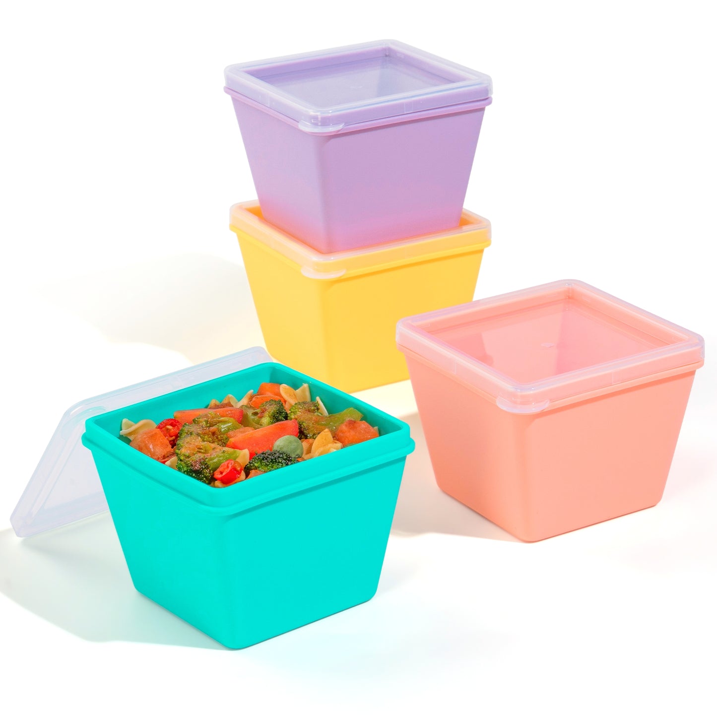 Micebay 1-Cup Silicone Freezer Molds with Lids, Individual 4-Pack Portion Soup Cubes Freezer Trays for Food Storage, Oven & Dishwasher Safe, BPA-Free, Silicone Freezer Containers for Meal Prep