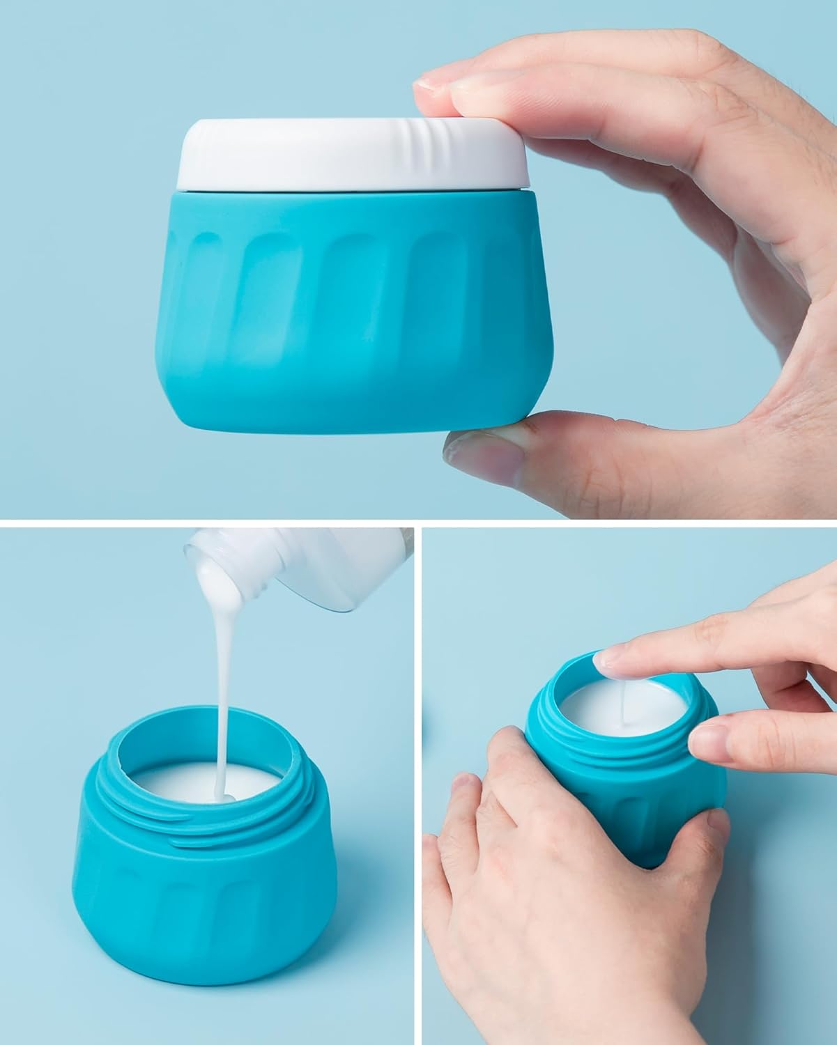 Micebay Travel Bottles for Toiletries 8 Pack, Travel Size Toiletries, Tsa Approved Travel Size Containers 3oz, with Travel Essentials Clear Bag, Leak Proof Silicone Squeezable Creams Jars