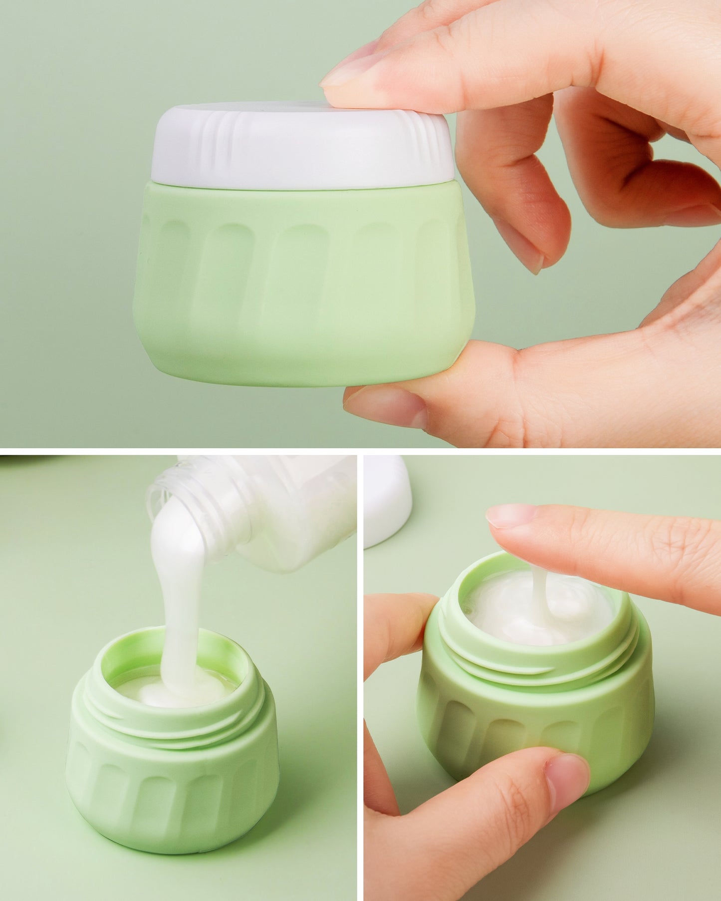 Micebay Travel Bottles for Toiletries 8 Pack, Travel Size Toiletries, Tsa Approved Travel Size Containers 3oz, with Travel Essentials Clear Bag, Leak Proof Silicone Squeezable Creams Jars