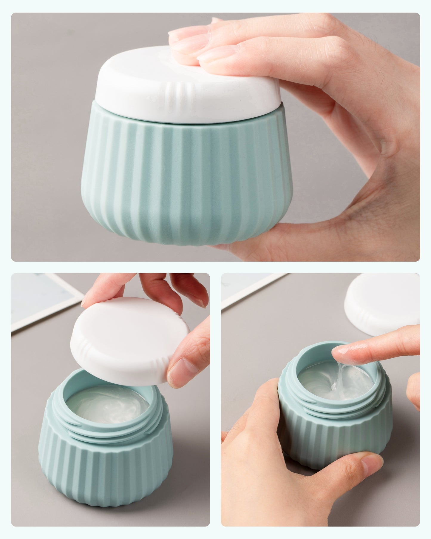 Micebay Travel Containers for Toiletries 4 Pack, TSA Approved Travel Size Toiletries, Travel Size Containers, With Clear Bag Leak Proof Silicone Jars, Travel Essentials Creams Jars Carrying Small Item