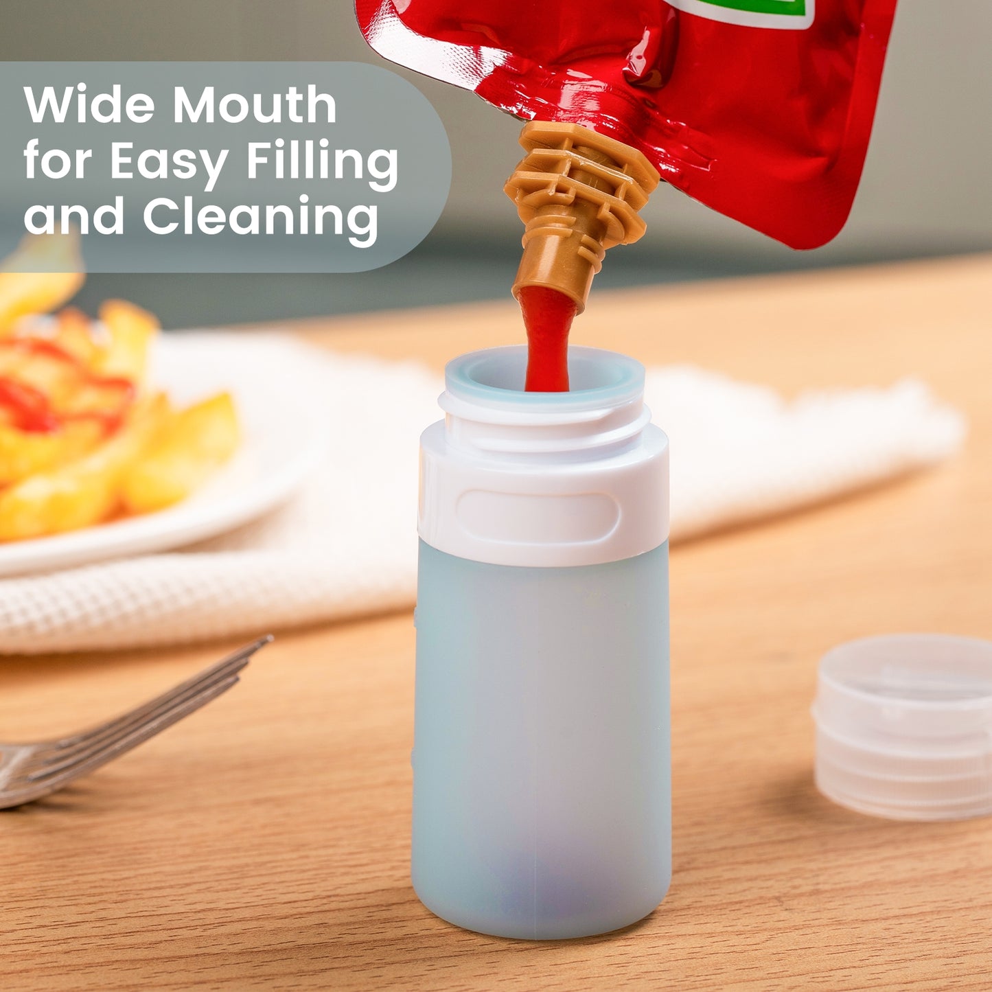 Micebay 2 oz Silicone Condiment Squeeze Bottles, Leakproof Mini Sauce Containers with Reusable Bag, 4-Pack for Meal Prep and Bento Boxes, Grey