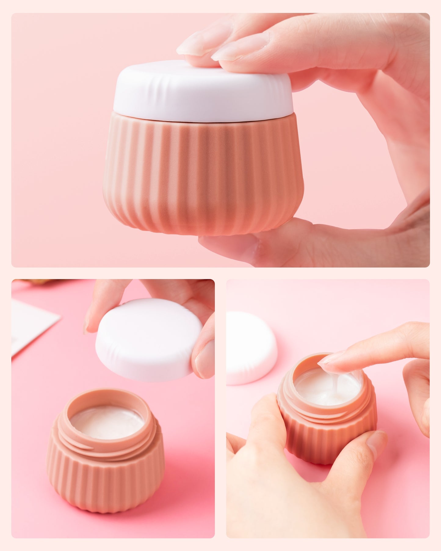 Micebay Travel Containers for Toiletries 4 Pack, TSA Approved Travel Size Toiletries, Portable Size Containers, With Clear Bag Leak Proof Silicone Jars, Essentials Creams Jars Carrying Small Items