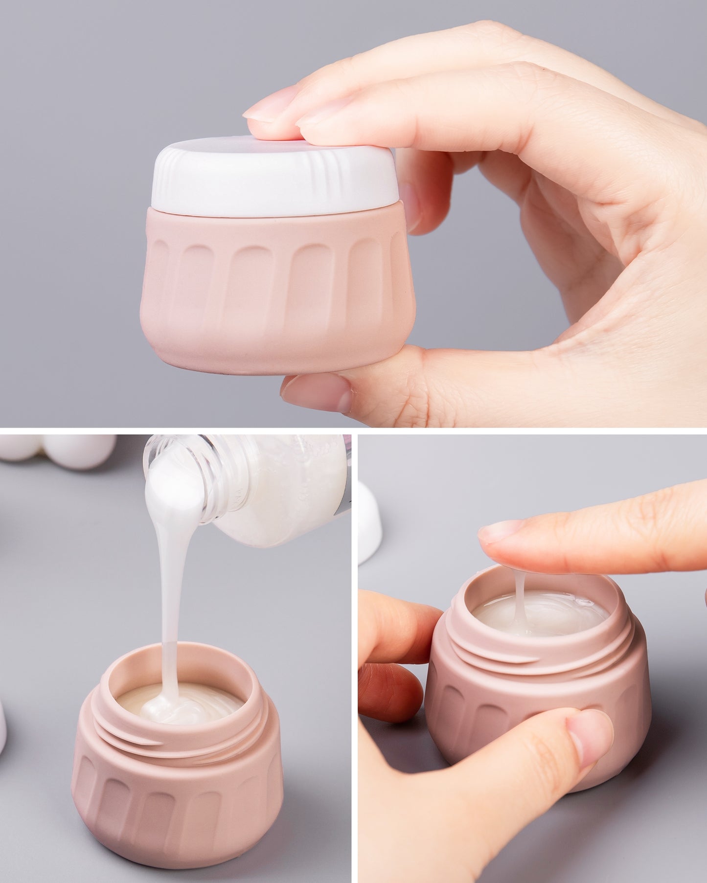 Micebay Travel Bottles for Toiletries 8 Pack, Travel Size Toiletries, Tsa Approved Travel Size Containers 3oz, with Travel Essentials Clear Bag, Leak Proof Silicone Squeezable Creams Jars