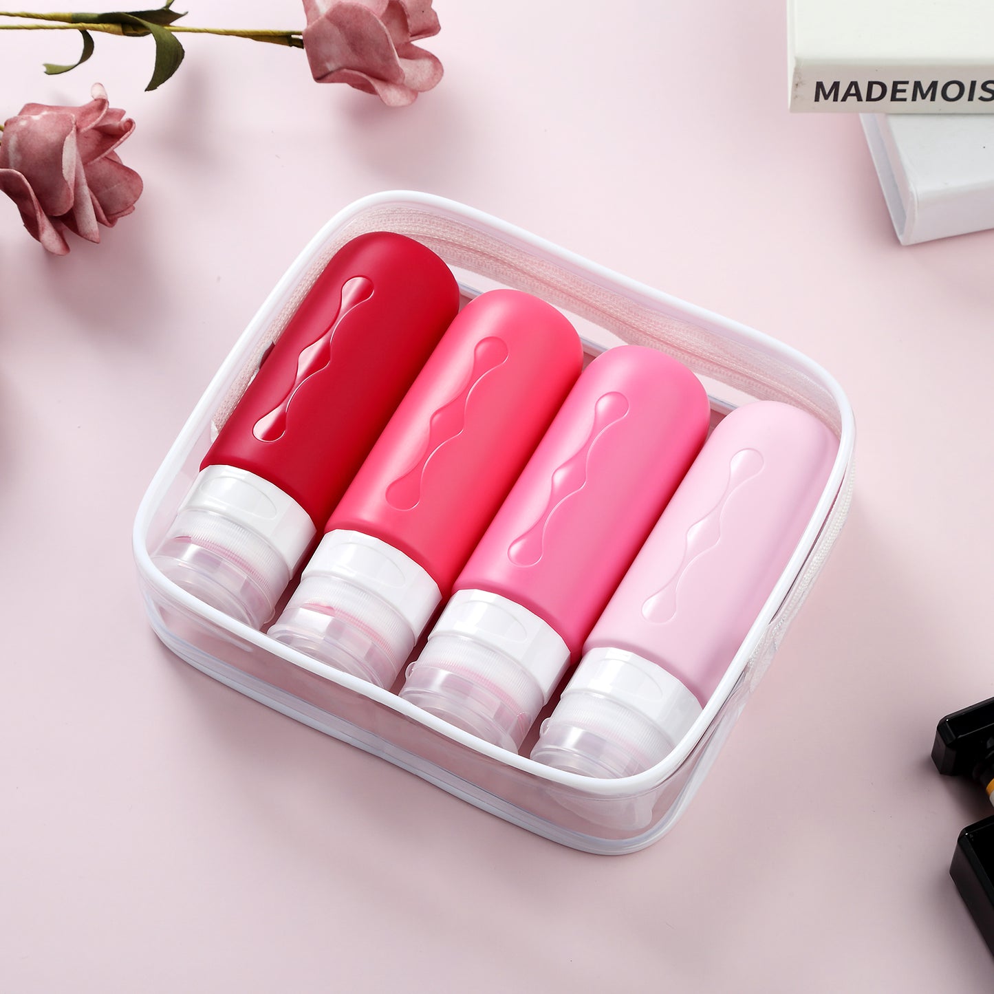 Micebay Travel Bottles for Toiletries, Tsa Approved, Travel Size Containers, BPA Free Leak Proof Tubs Refillable Liquid Accessories for Cometic Shampoo and Lotion Soap