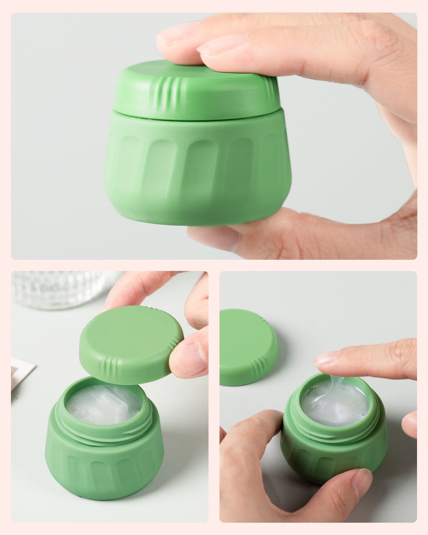 Micebay Travel Containers for Toiletries, Tsa Approved Travel Size Toiletries 4 Pack, with Clear Bag, Leak Proof Silicone Jars