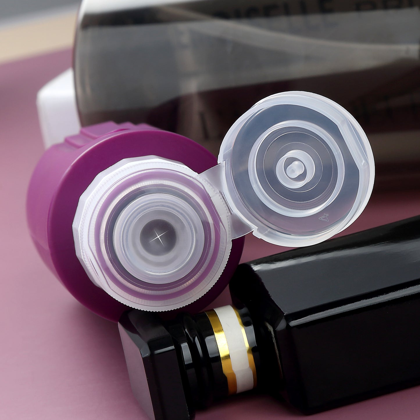 Micebay Leak-Proof 6-oz Silicone Squeezable Travel Bottles for Toiletries, Refillable Travel Size Containers, BPA Free, TSA Approved, Dark-purple, 4 Pack