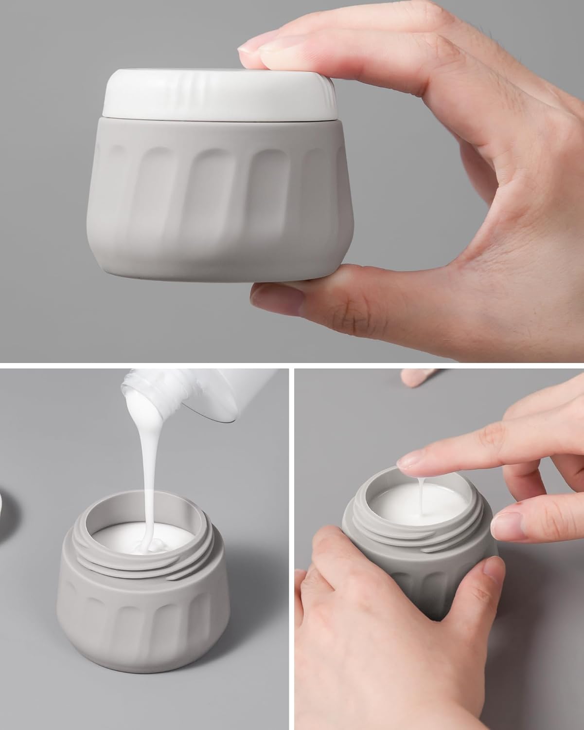 Micebay Travel Bottles for Toiletries 8 Pack, Travel Size Toiletries, Tsa Approved Travel Size Containers 3oz, with Travel Essentials Clear Bag, Leak Proof Silicone Squeezable Creams Jars