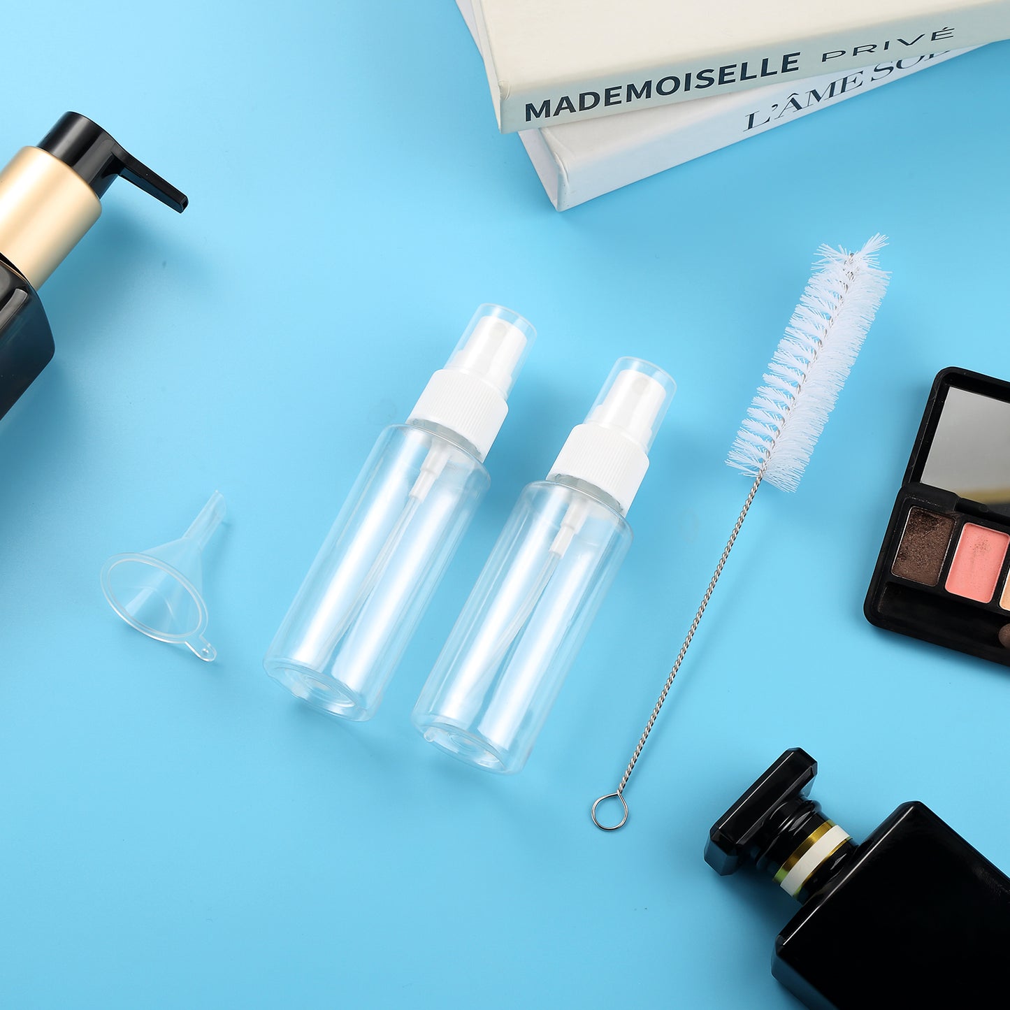 Micebay 6oz Silicone Travel Bottles, Leak Proof Toiletry Containers for Shampoo, Conditioner & Lotion, Blue