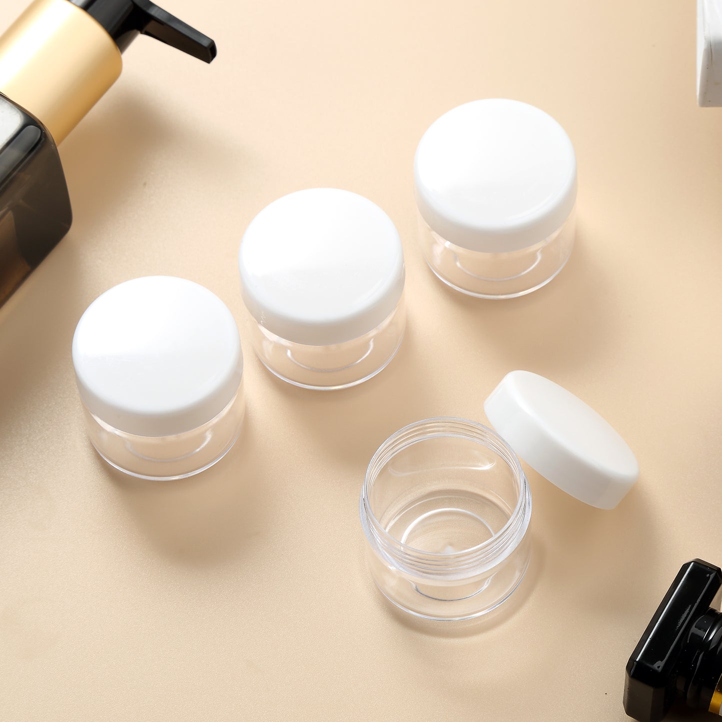 Micebay 6oz Silicone Travel Bottles, Leak Proof Toiletry Containers for Shampoo, Conditioner & Lotion, Apricot