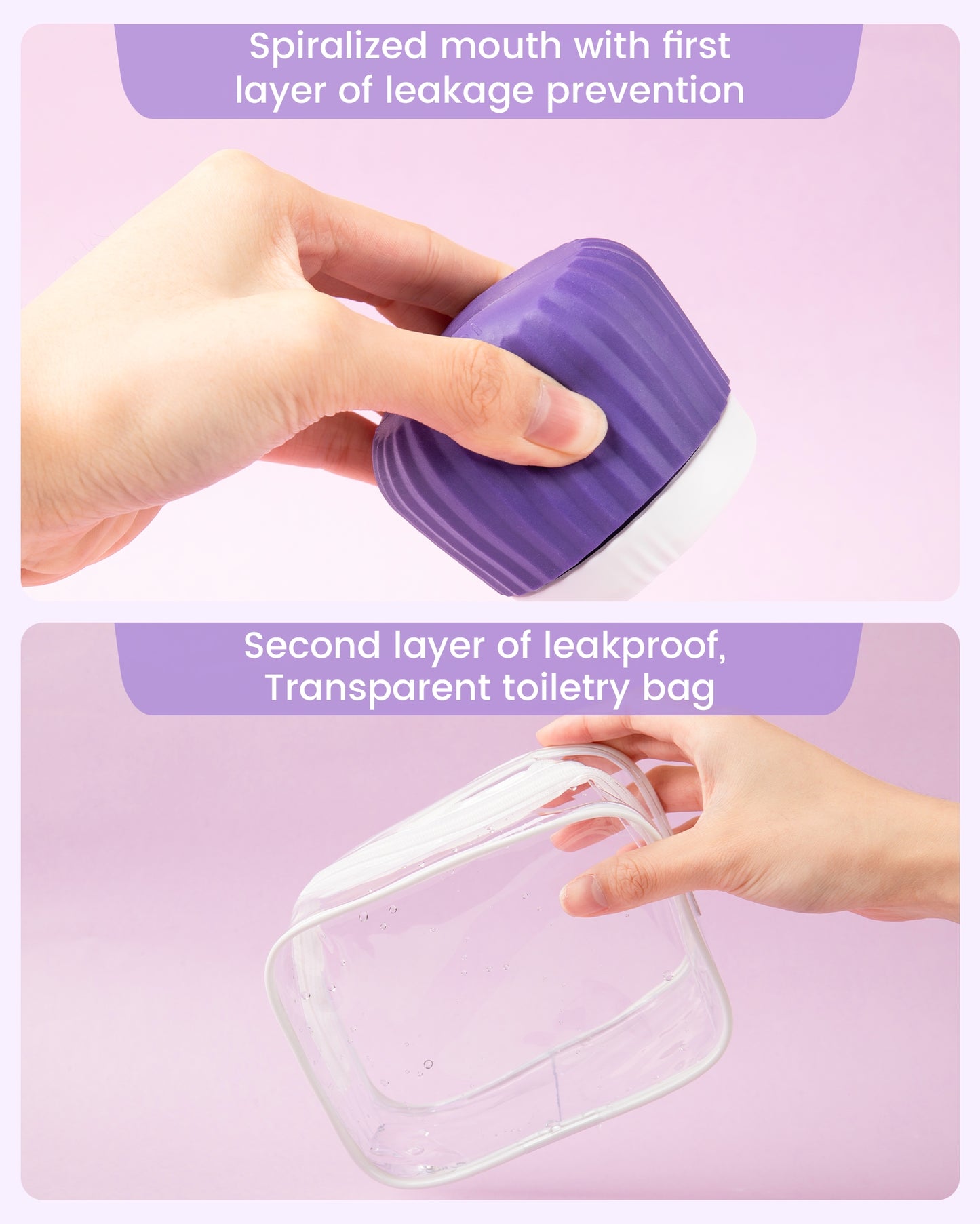 Micebay Travel Containers for Toiletries 4 Pack, TSA Approved Travel Size Toiletries, Travel Size Containers, With Clear Bag Leak Proof Silicone Jars, Travel Essentials Creams Jars Carrying Small Item