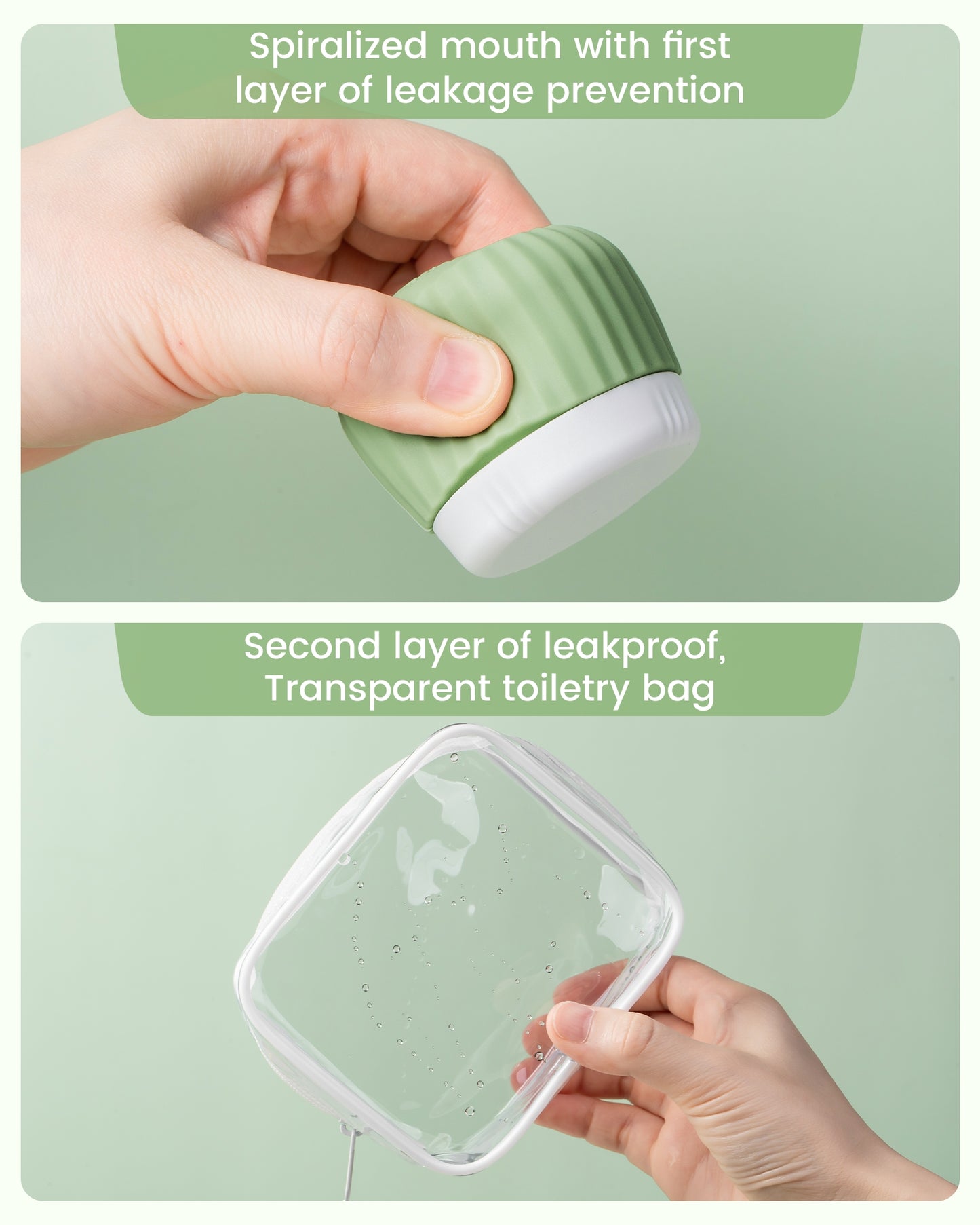 Micebay Travel Containers for Toiletries 4 Pack, TSA Approved Travel Size Toiletries, Portable Size Containers, With Clear Bag Leak Proof Silicone Jars, Essentials Creams Jars Carrying Small Items