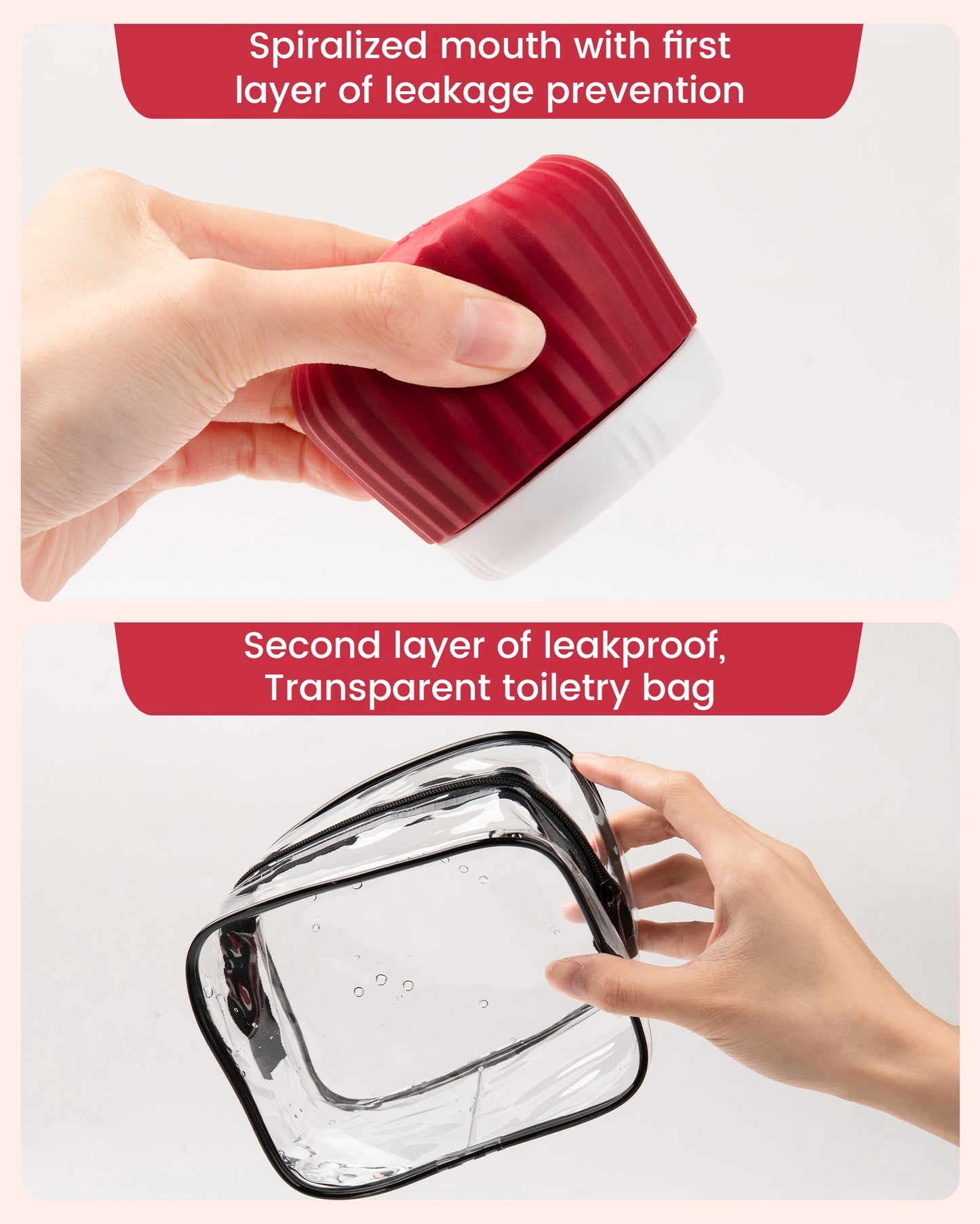 Micebay Travel Containers for Toiletries 4 Pack, TSA Approved Travel Size Toiletries, Portable Size Containers, With Clear Bag Leak Proof Silicone Jars, Essentials Creams Jars Carrying Small Items
