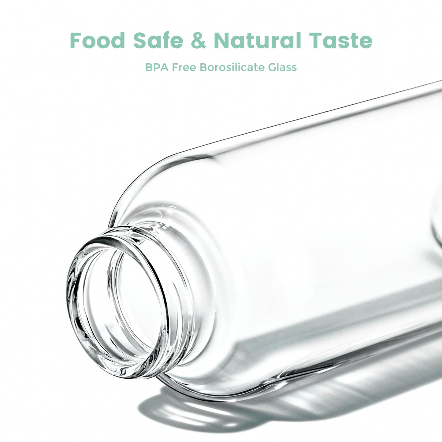Micebay Glass Juice Bottles with Lids and Silicone Sleeves 18 oz, 4-Pack Reusable Clear Glass Water Bottles with Stainless Steel Airtight Cap for Juicing, Refrigerator, BPA Free Leak-Proof Drinking Jar