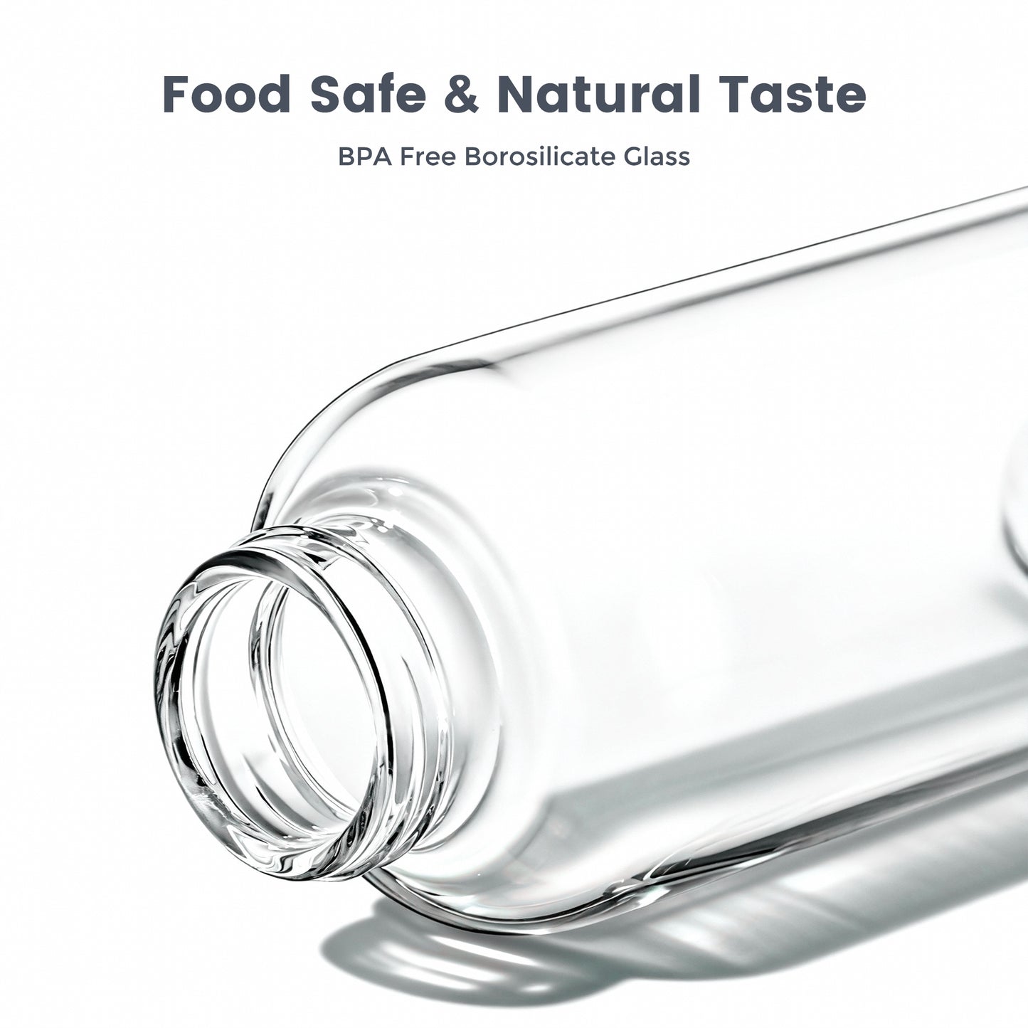 Micebay Glass Juice Bottles with Lids and Silicone Sleeves 18 oz, 4-Pack Reusable Clear Glass Water Bottles with Stainless Steel Airtight Cap for Juicing, Refrigerator, BPA Free Leak-Proof Drinking Jar