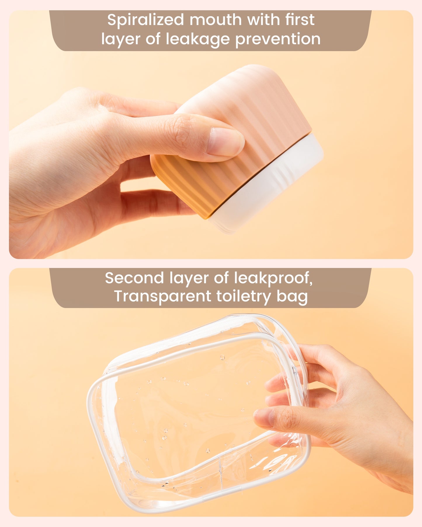 Micebay Travel Containers for Toiletries 4 Pack, TSA Approved Travel Size Toiletries, Portable Size Containers, With Clear Bag Leak Proof Silicone Jars, Essentials Creams Jars Carrying Small Items