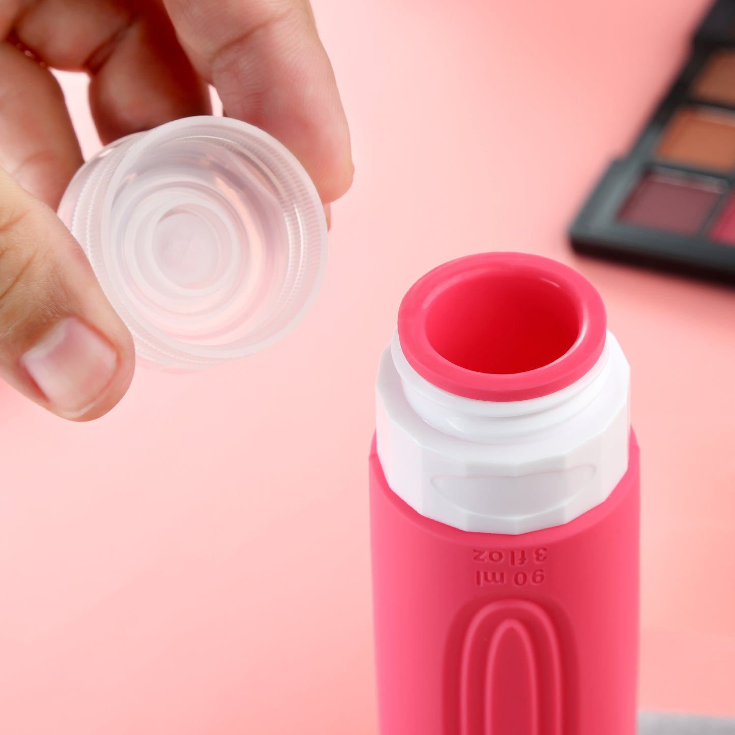 Micebay Leak-Proof 3-oz Silicone Squeezable Travel Bottles for Toiletries, Refillable Travel Size Containers, BPA Free, TSA Approved, Rose, 4 Pack