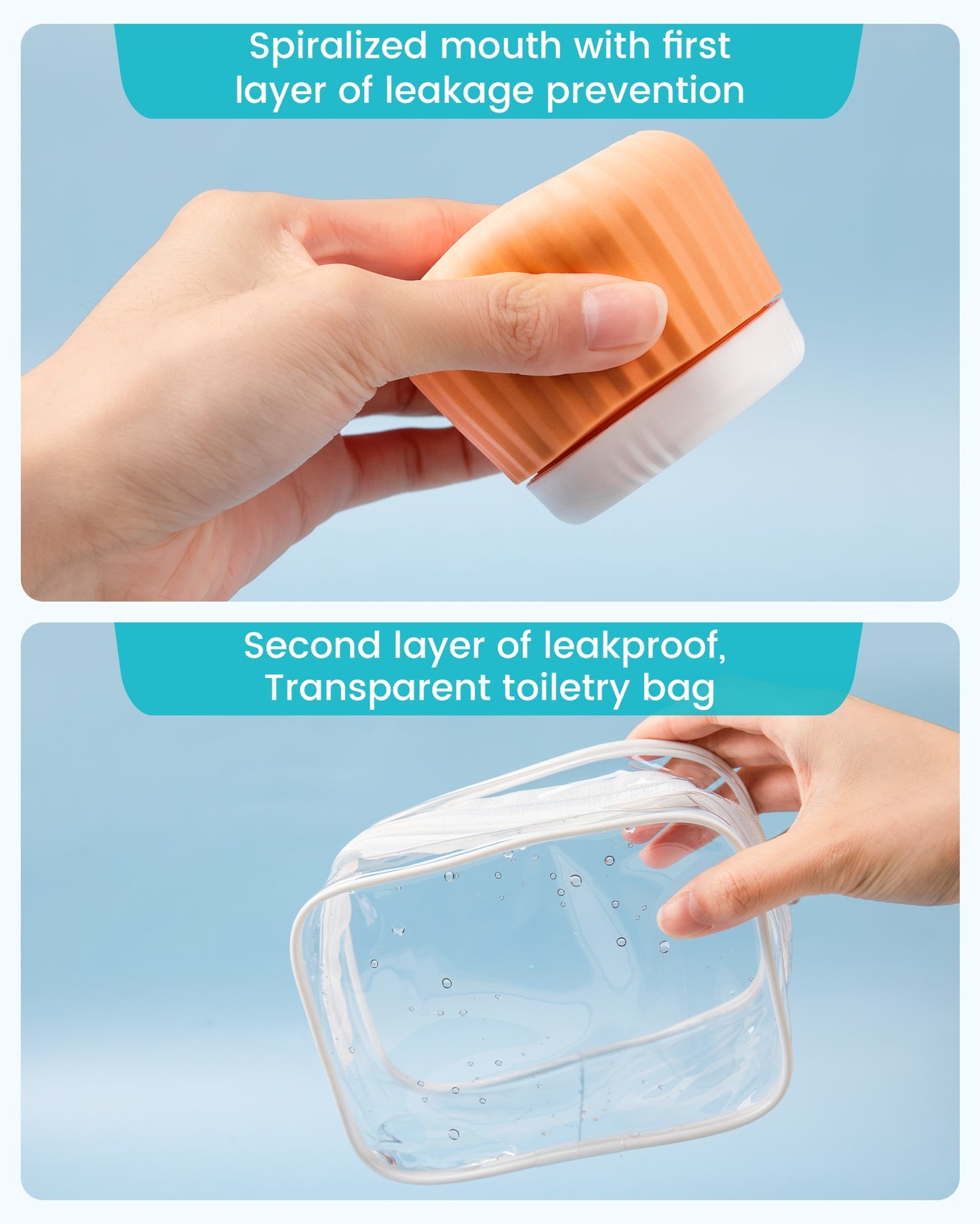 Micebay Travel Containers for Toiletries 4 Pack, TSA Approved Travel Size Toiletries, Travel Size Containers, With Clear Bag Leak Proof Silicone Jars, Travel Essentials Creams Jars Carrying Small Item