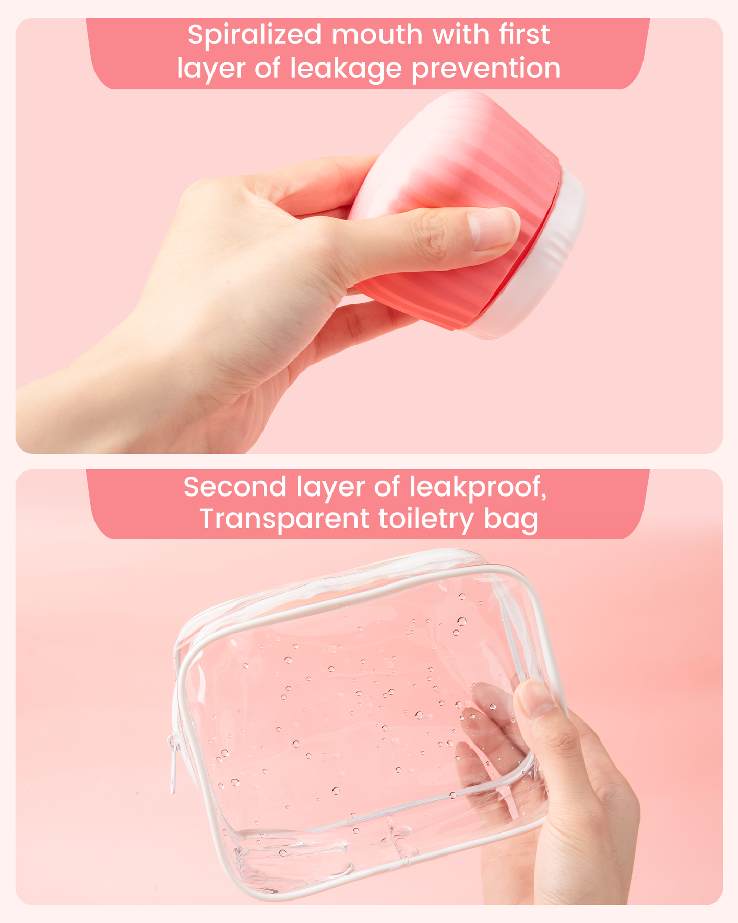Micebay Travel Containers for Toiletries 4 Pack, TSA Approved Travel Size Toiletries, Travel Size Containers, With Clear Bag Leak Proof Silicone Jars, Travel Essentials Creams Jars Carrying Small Item