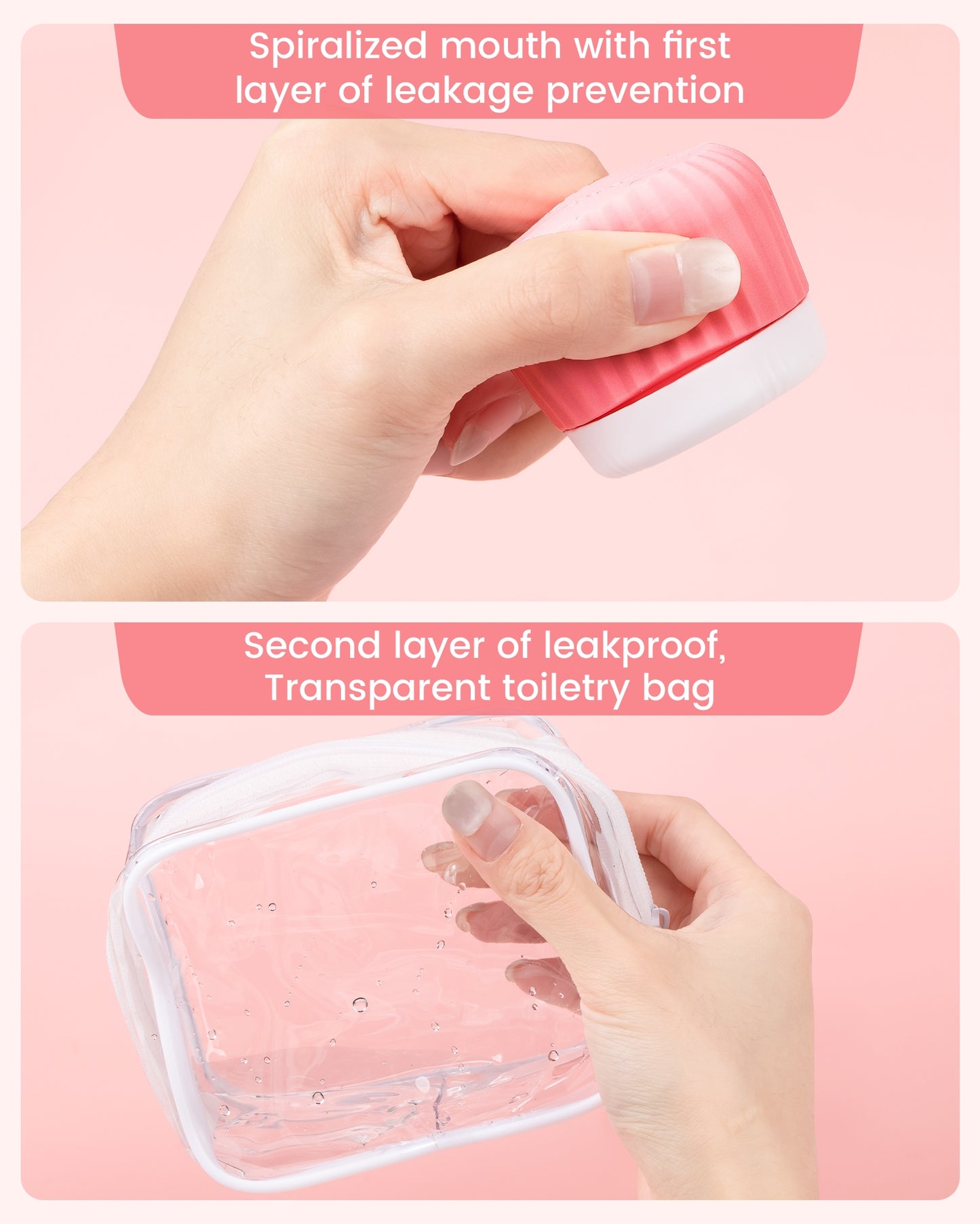 Micebay Travel Containers for Toiletries 4 Pack, TSA Approved Travel Size Toiletries, Portable Size Containers, With Clear Bag Leak Proof Silicone Jars, Essentials Creams Jars Carrying Small Items