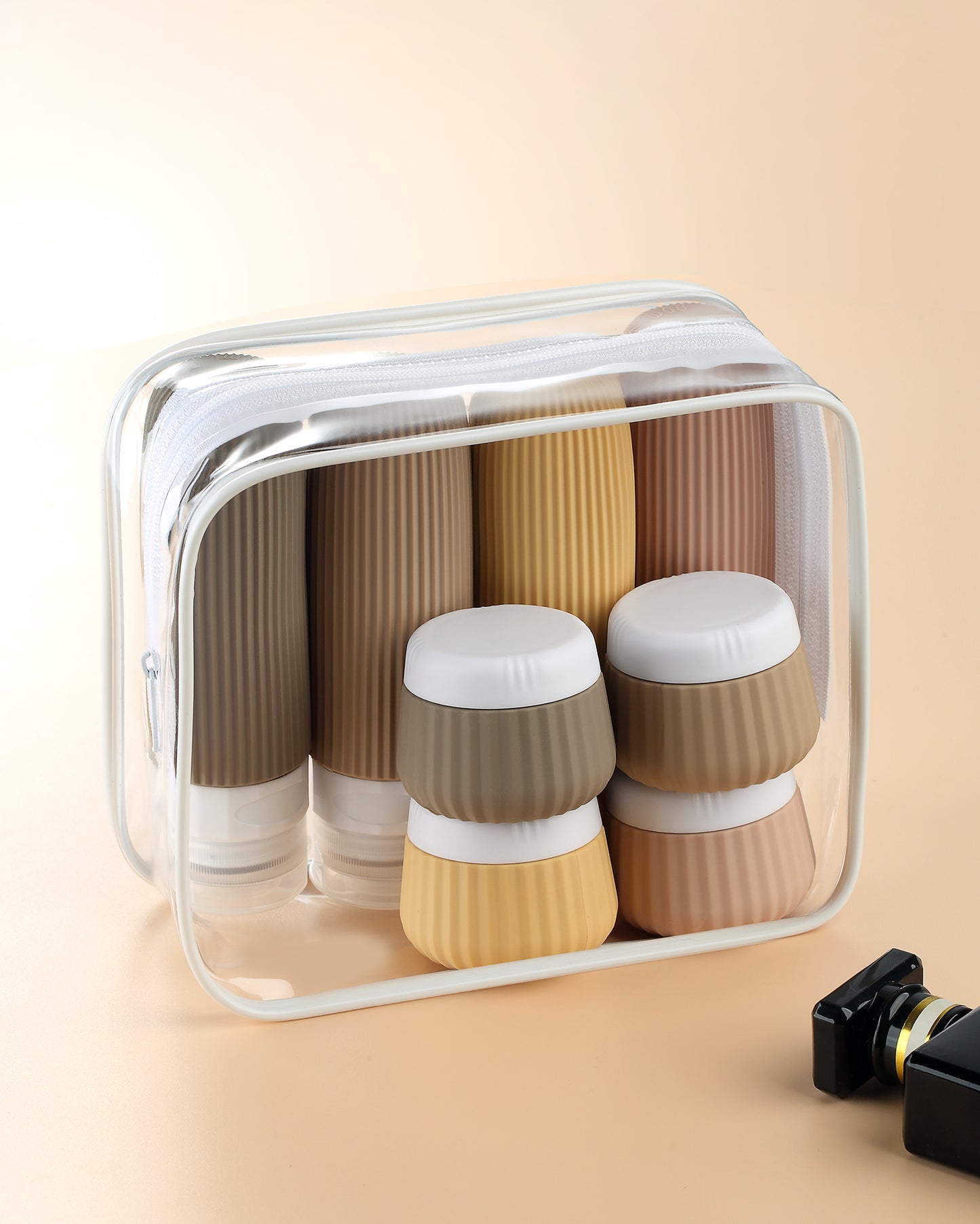 Micebay Travel Bottles 8 Pack, TSA Approved 3 oz Travel Toiletries Containers with Clear Bag, Leak Proof Silicone Squeezable Essentials Jars