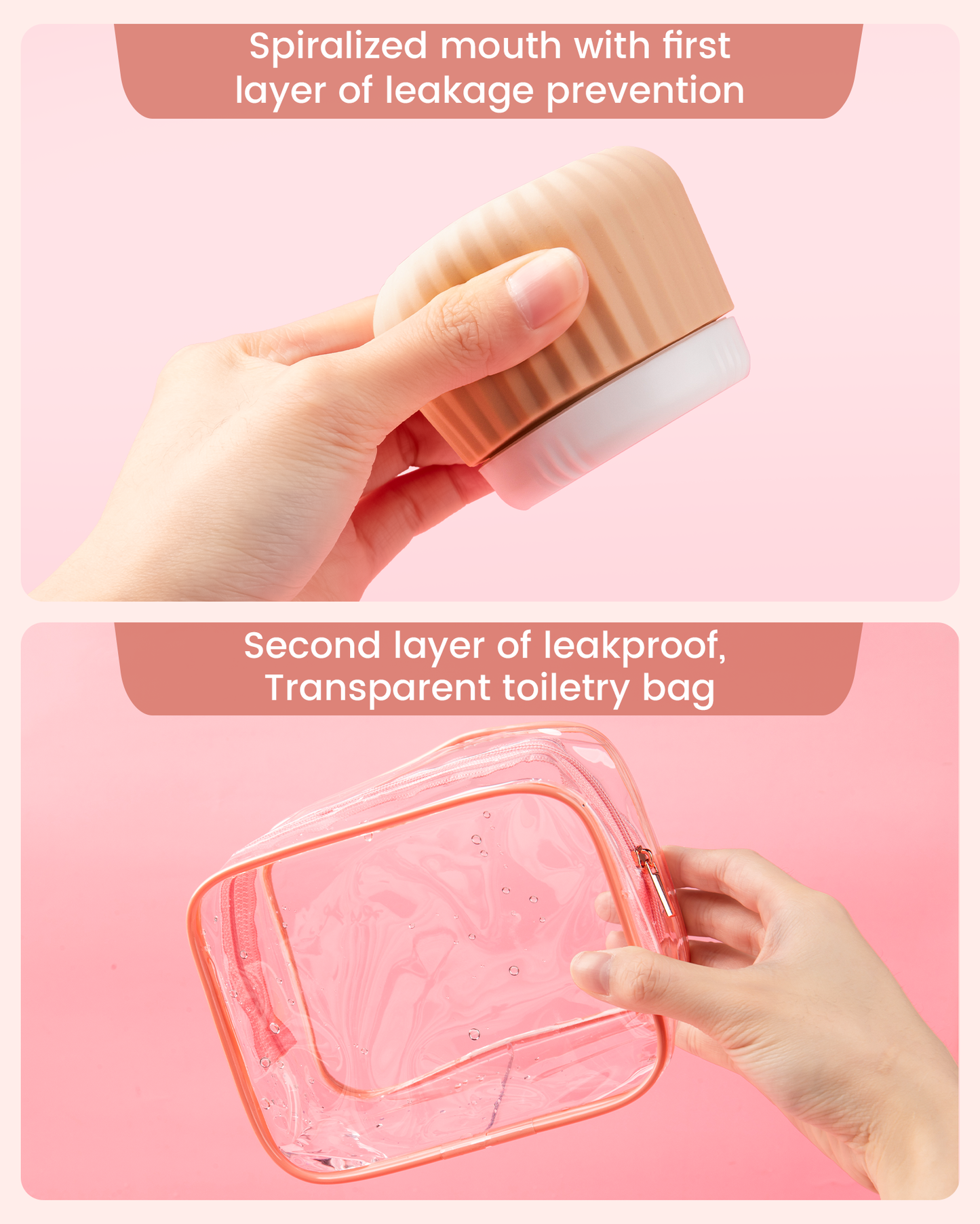 Micebay Travel Containers for Toiletries 4 Pack, TSA Approved Travel Size Toiletries, Travel Size Containers, With Clear Bag Leak Proof Silicone Jars, Travel Essentials Creams Jars Carrying Small Item