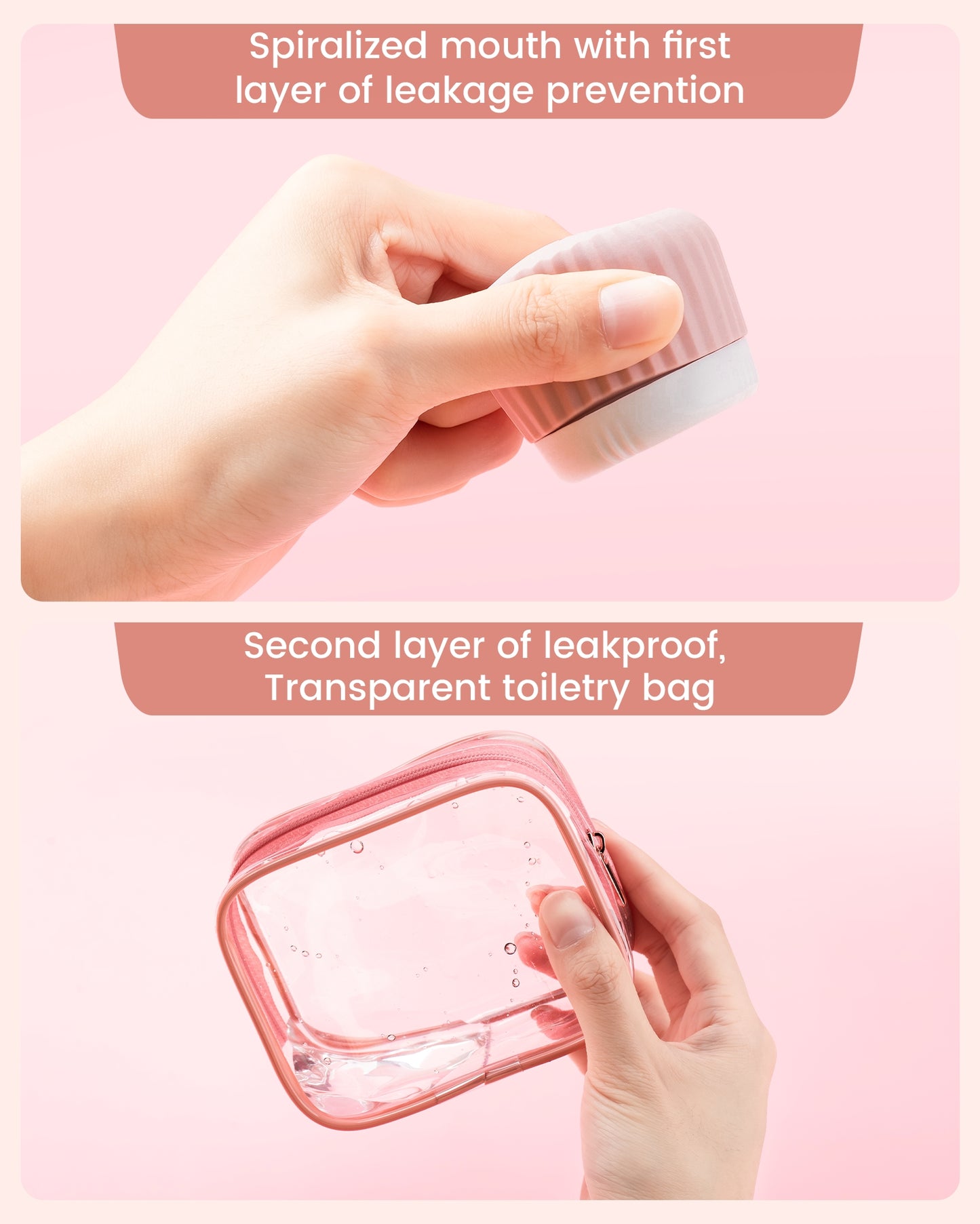 Micebay Travel Containers for Toiletries 4 Pack, TSA Approved Travel Size Toiletries, Portable Size Containers, With Clear Bag Leak Proof Silicone Jars, Essentials Creams Jars Carrying Small Items