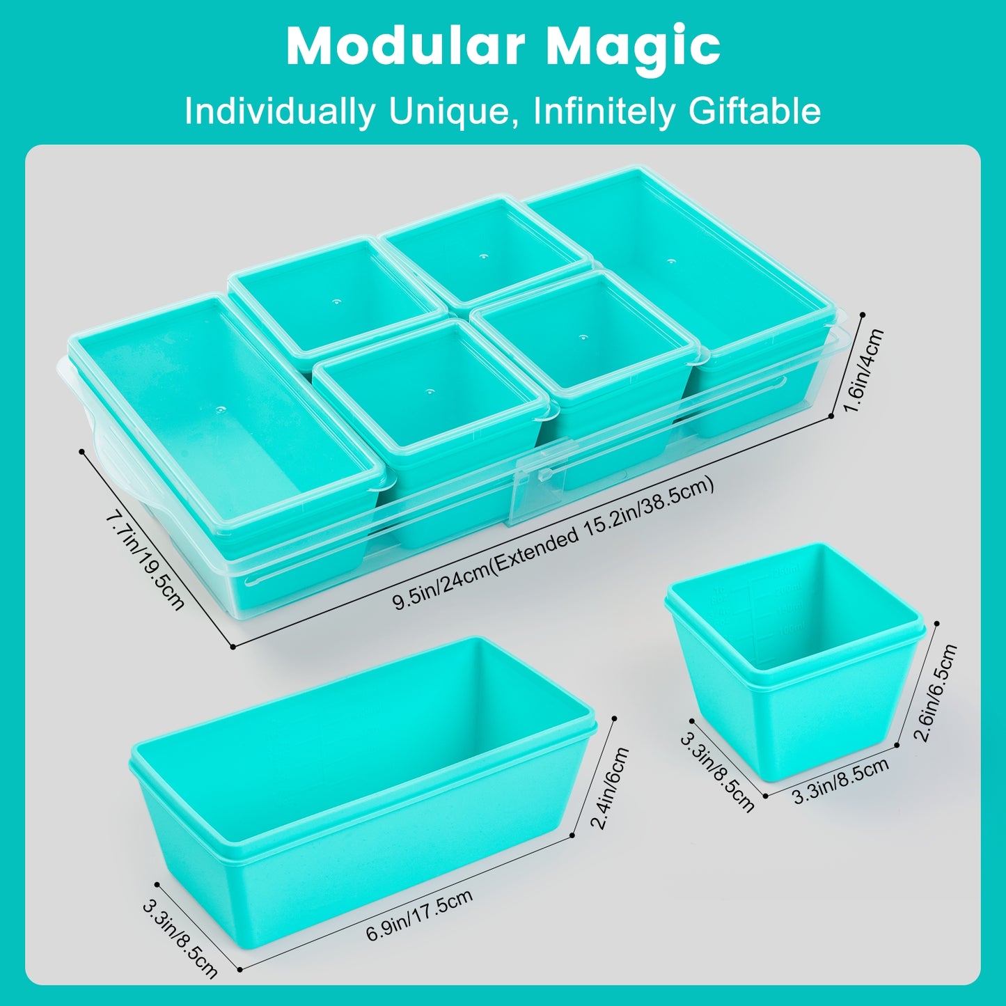 Micebay BPA-Free Silicone Freezer Molds with Retractable Base, Stackable Modular Organized, 1-Cup and 2-Cup Portion Control Soup Cubes Freezer Tray with Lids for Meal Prep, Broth, Stews, Leftovers