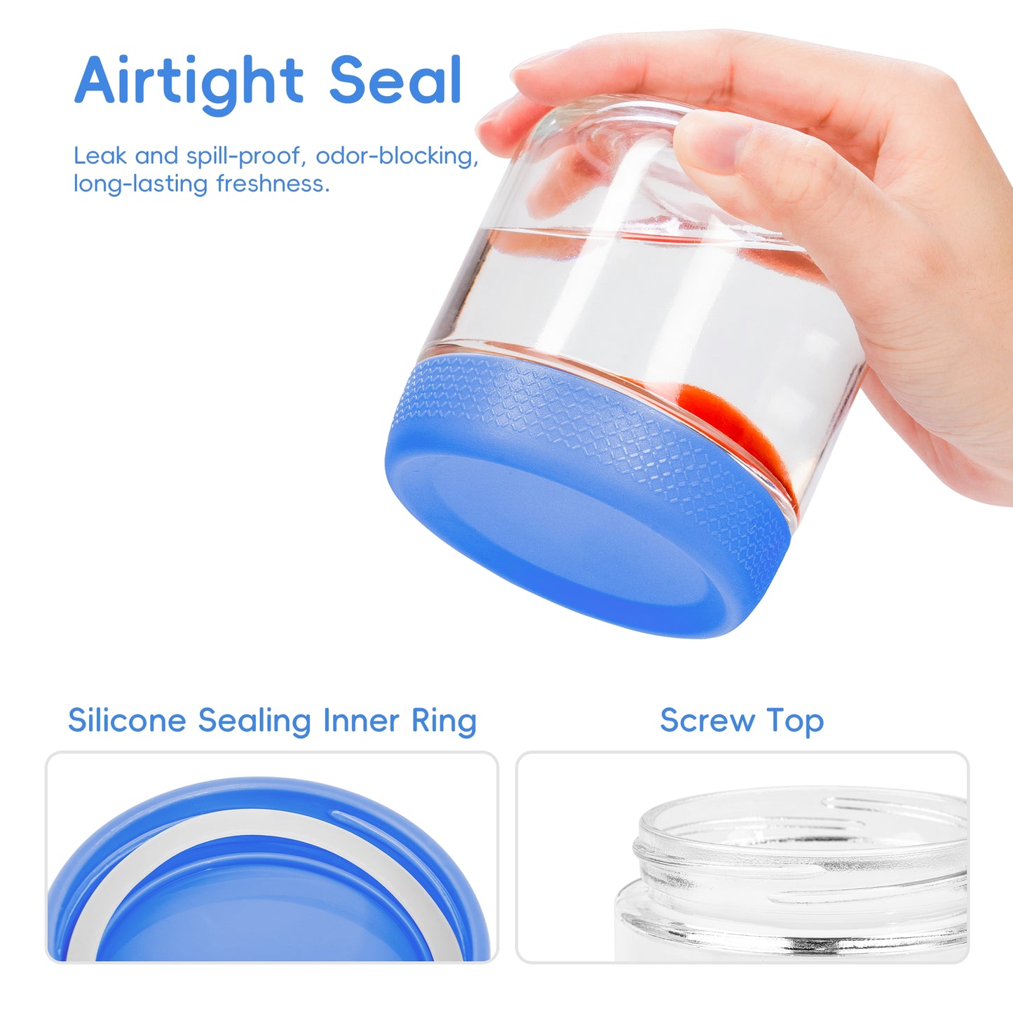 Micebay 6-Pack 10 oz Glass Mason Jars with Silicone Sleeves, Airtight BPA-Free Overnight Oats Containers with Lids, Dishwasher Safe Leak-Proof Meal Prep Jars for Chia Pudding, Yogurt, Snacks