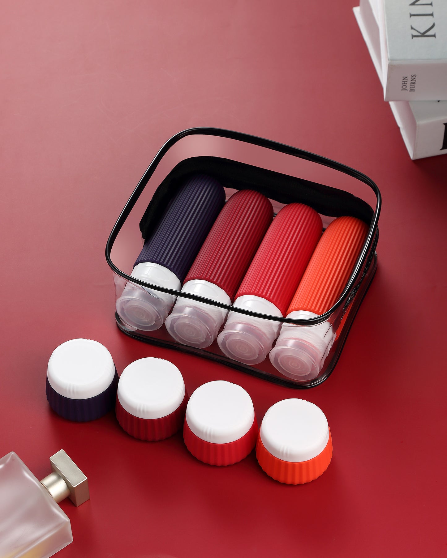 Micebay Travel Bottles - 8 Pack, TSA Approved 3 oz Travel Containers for Toiletries, Clear Bag, Leak Proof Silicone Squeezable Essentials Jars