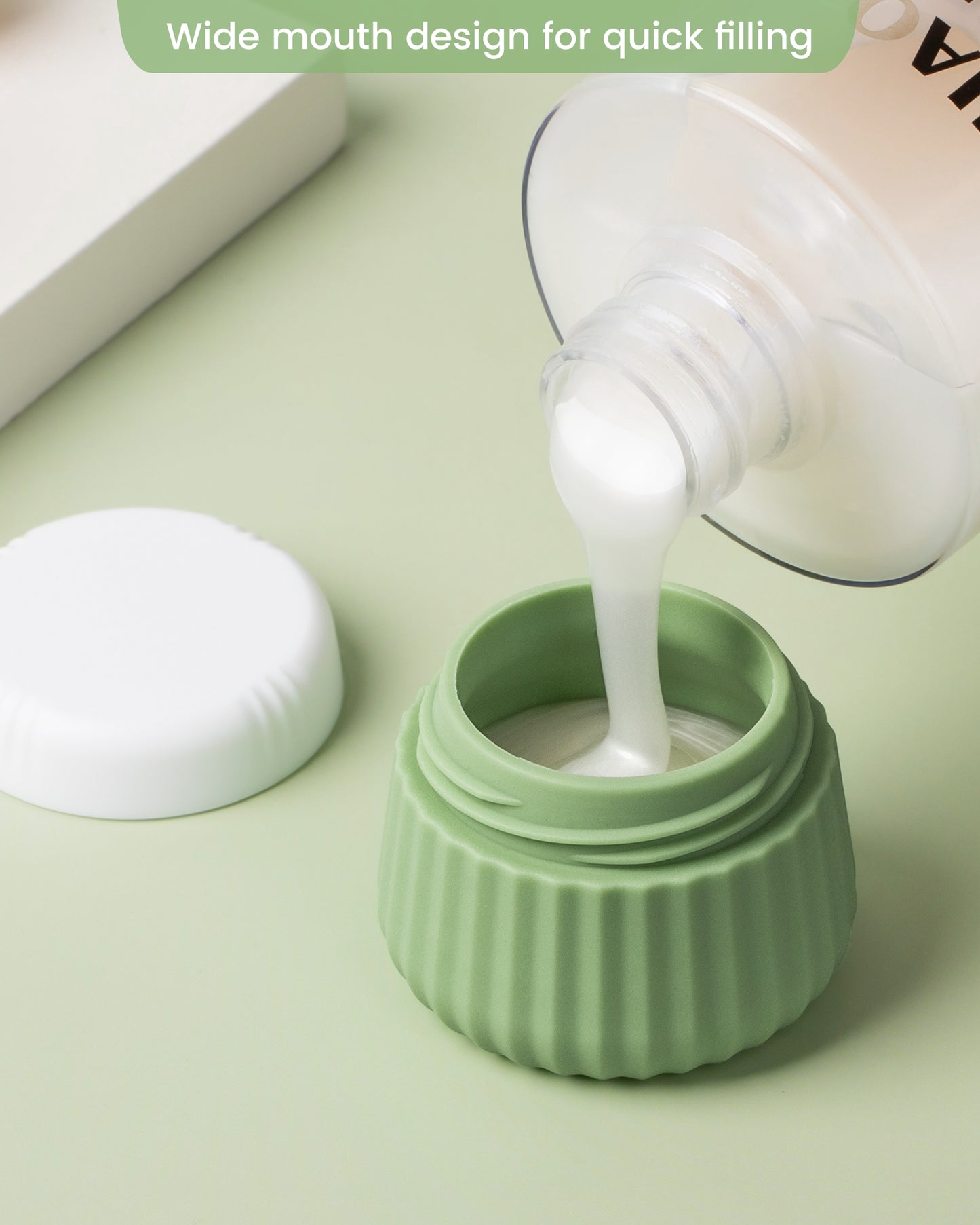 Micebay Travel Containers for Toiletries 4 Pack, TSA Approved Travel Size Toiletries, Portable Size Containers, With Clear Bag Leak Proof Silicone Jars, Essentials Creams Jars Carrying Small Items