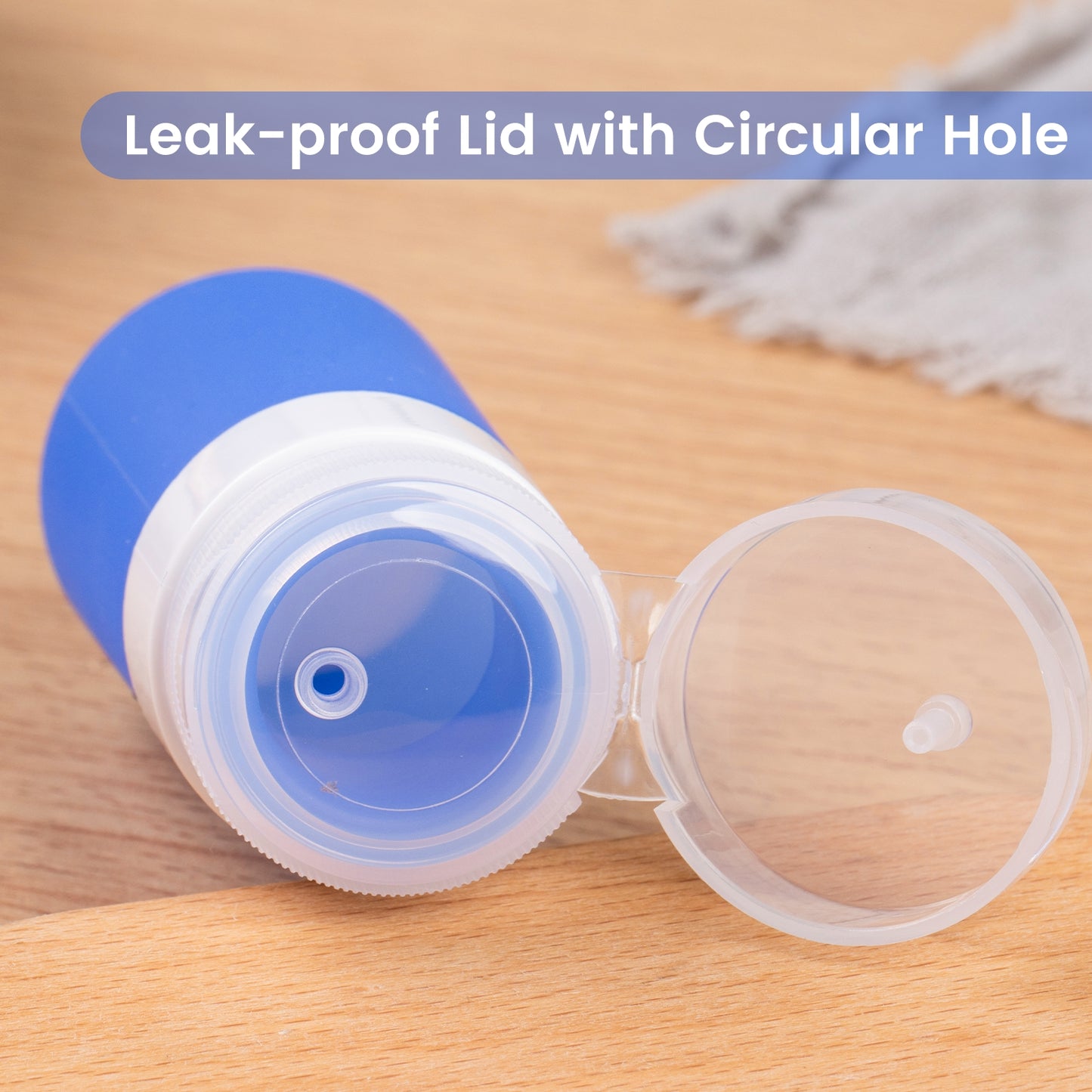 Micebay 2 oz Silicone Condiment Squeeze Bottles, Leakproof Mini Sauce Containers with Reusable Bag, 4-Pack for Meal Prep and Bento Boxes, Blue