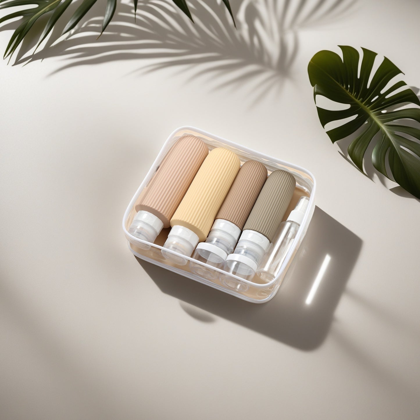 Micebay 6oz Silicone Travel Bottles, Leak Proof Toiletry Containers for Shampoo, Conditioner & Lotion, Apricot