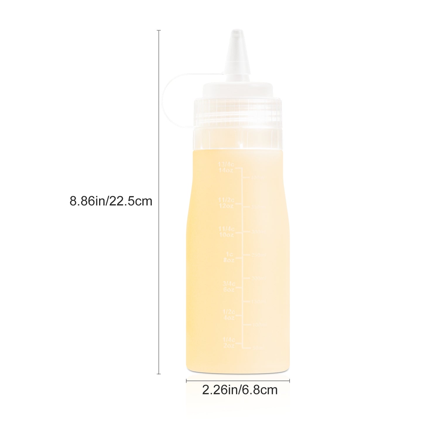 Micebay 16 oz Silicone Condiment Squeeze Bottles, Leak Proof, BPA Free, with Interchangeable Lids, Set of 4 for Oil, Honey, Dressing, Cream