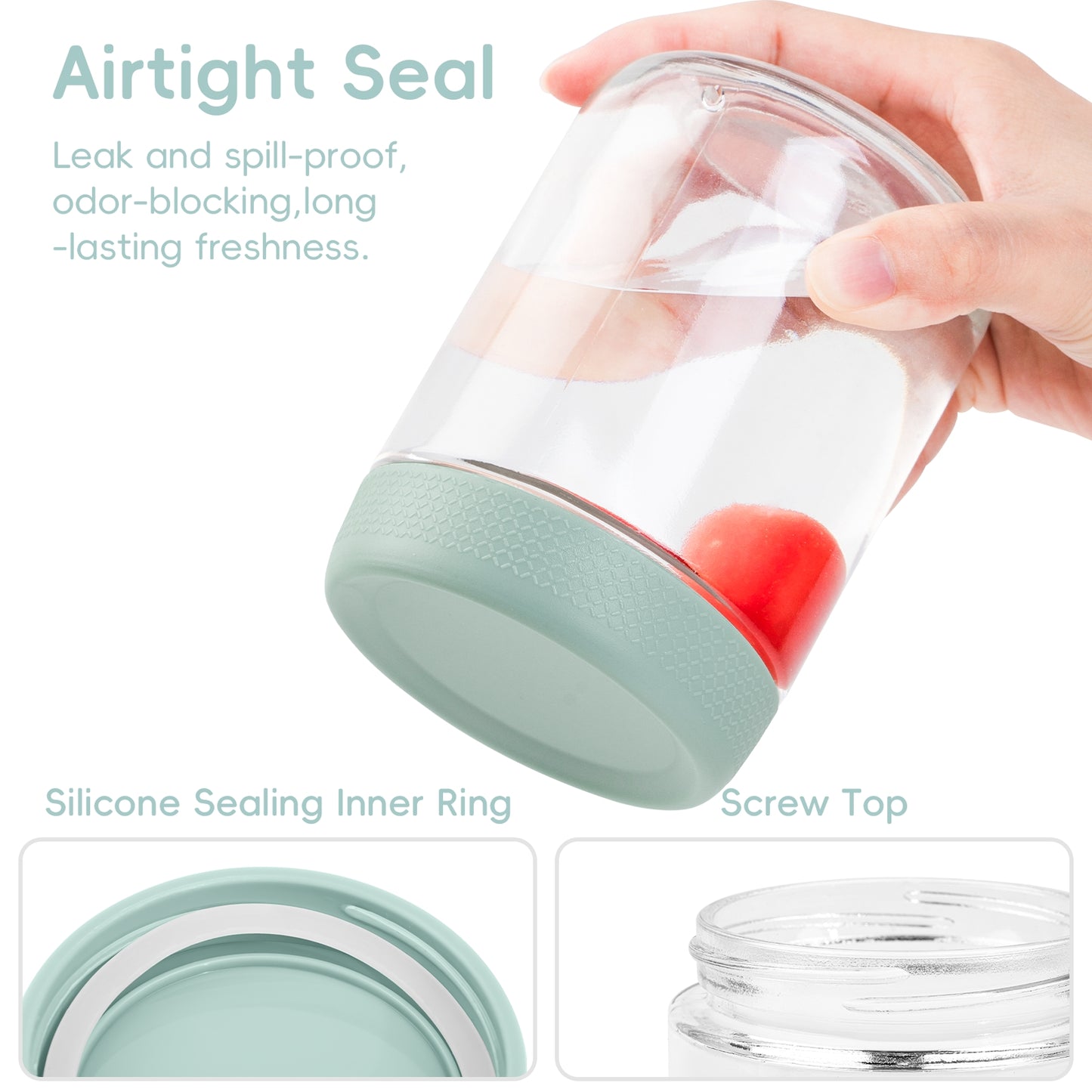 Micebay 6-Pack 16 oz Glass Mason Jars with Silicone Sleeves, Airtight BPA-Free Overnight Oats Containers with Lids, Dishwasher Safe Leak-Proof Meal Prep Jars for Chia Pudding, Yogurt, Snacks