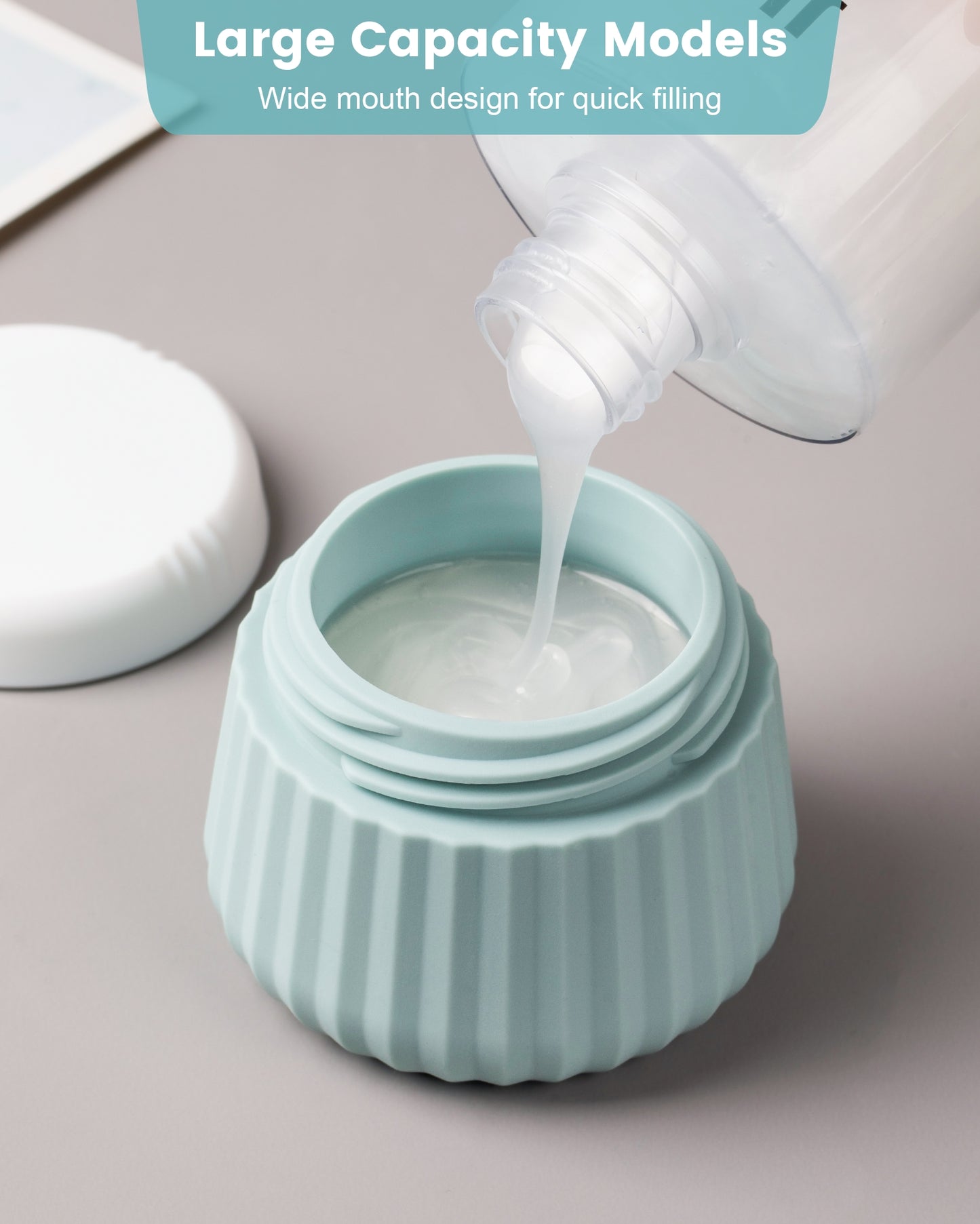 Micebay Travel Containers for Toiletries 4 Pack, TSA Approved Travel Size Toiletries, Travel Size Containers, With Clear Bag Leak Proof Silicone Jars, Travel Essentials Creams Jars Carrying Small Item
