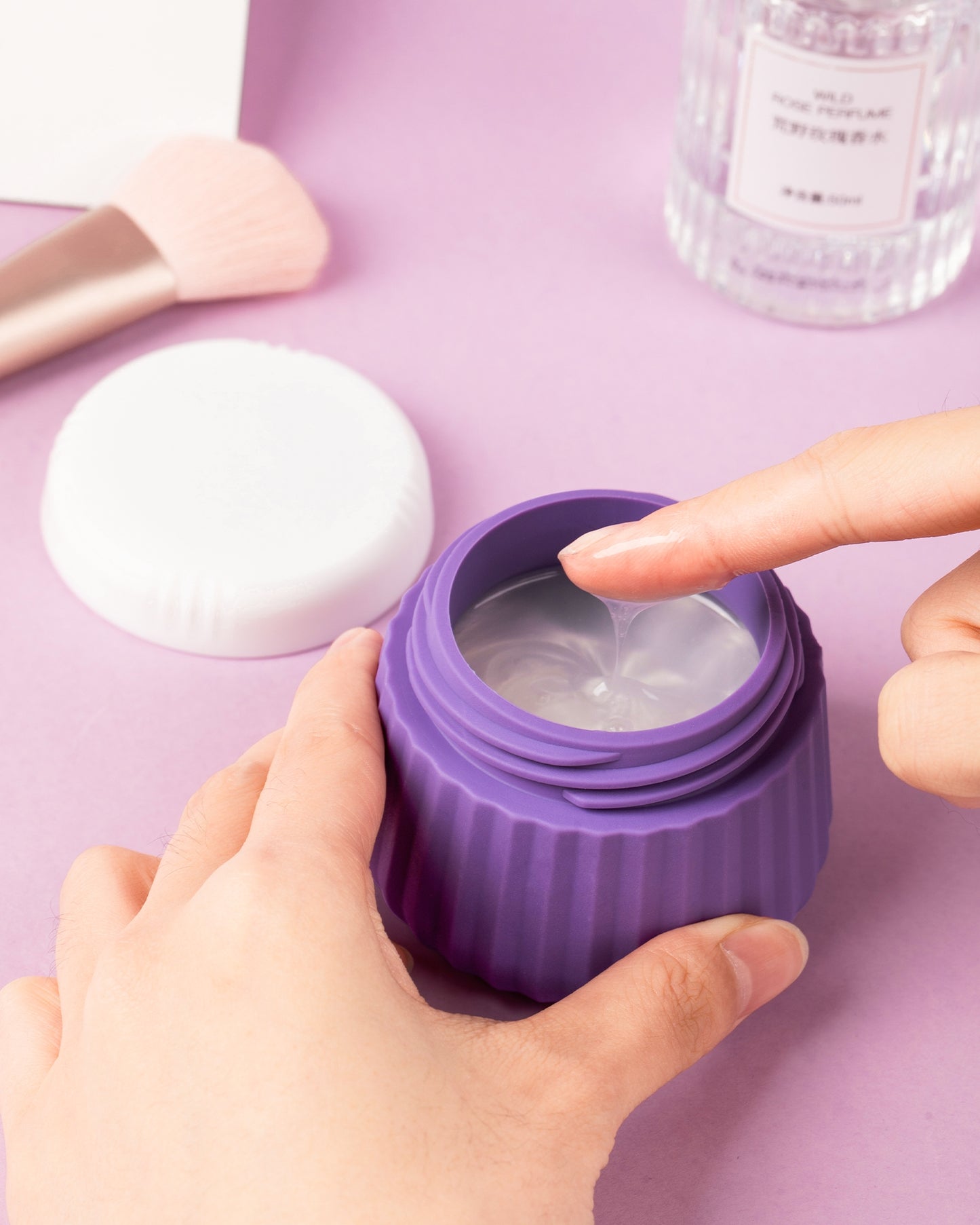 Micebay Travel Containers for Toiletries 4 Pack, TSA Approved Travel Size Toiletries, Travel Size Containers, With Clear Bag Leak Proof Silicone Jars, Travel Essentials Creams Jars Carrying Small Item