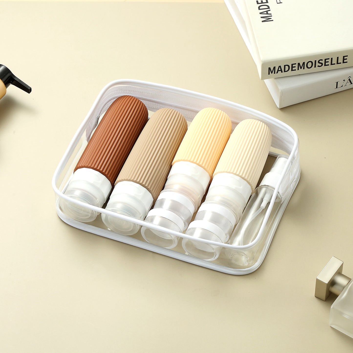 Micebay Silicone Travel Bottles, Leak Proof Toiletry Containers for Shampoo, Conditioner & Lotion, Cream