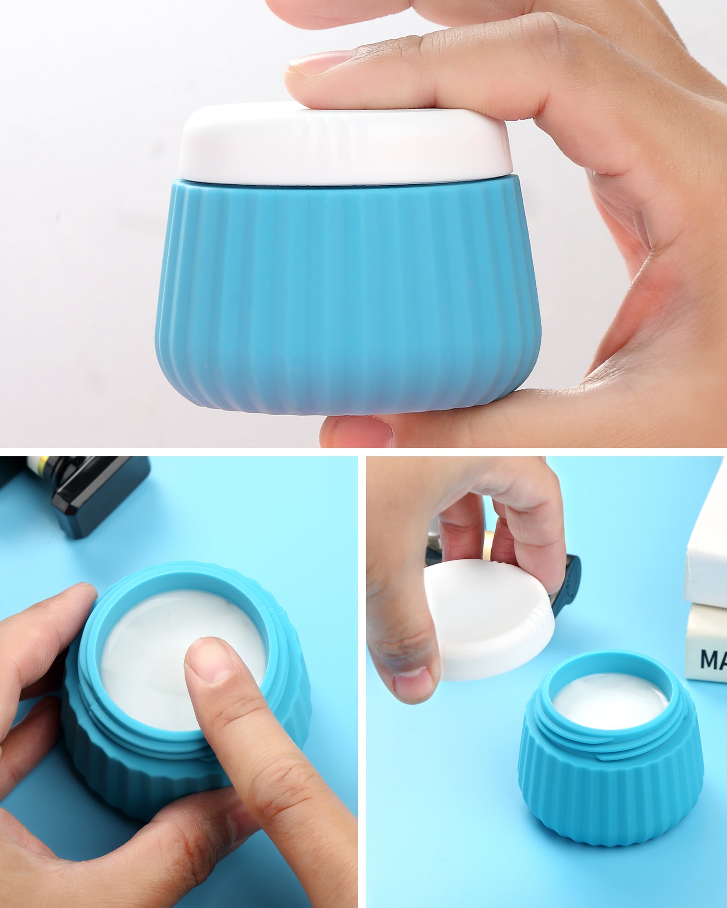 Micebay Travel Bottles 8 Pack, TSA Approved 3 oz Toiletries Containers, Leak Proof Silicone Squeezable Essentials Jars with Clear Bag